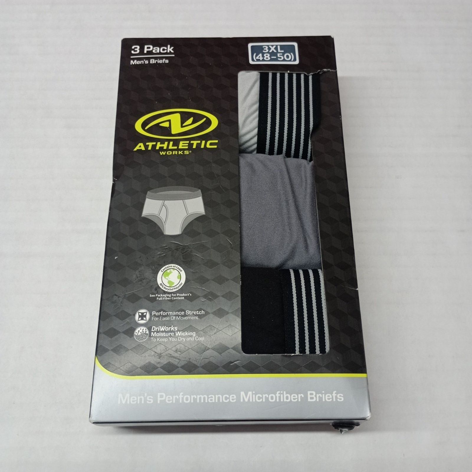 Athletic Works Men Athletic Works Microfiber Briefs 3 Pack Size 3XL (48-50) Size 46 - 1 Thumbnail