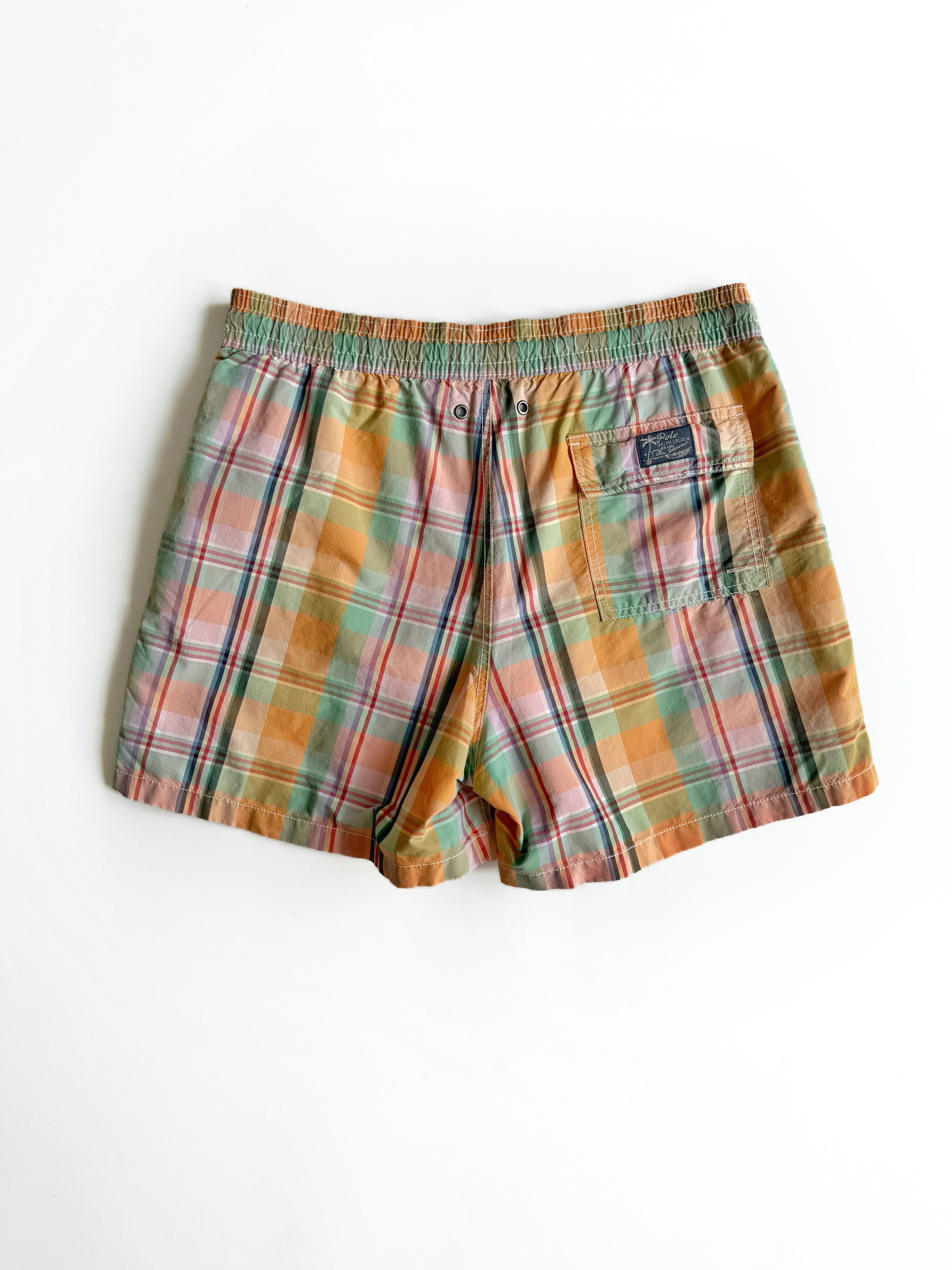 Polo Ralph Lauren Vintage Men's Polo Ralph Lauren Check Swim Shorts (M) Size US 32 / EU 48 - 5 Thumbnail