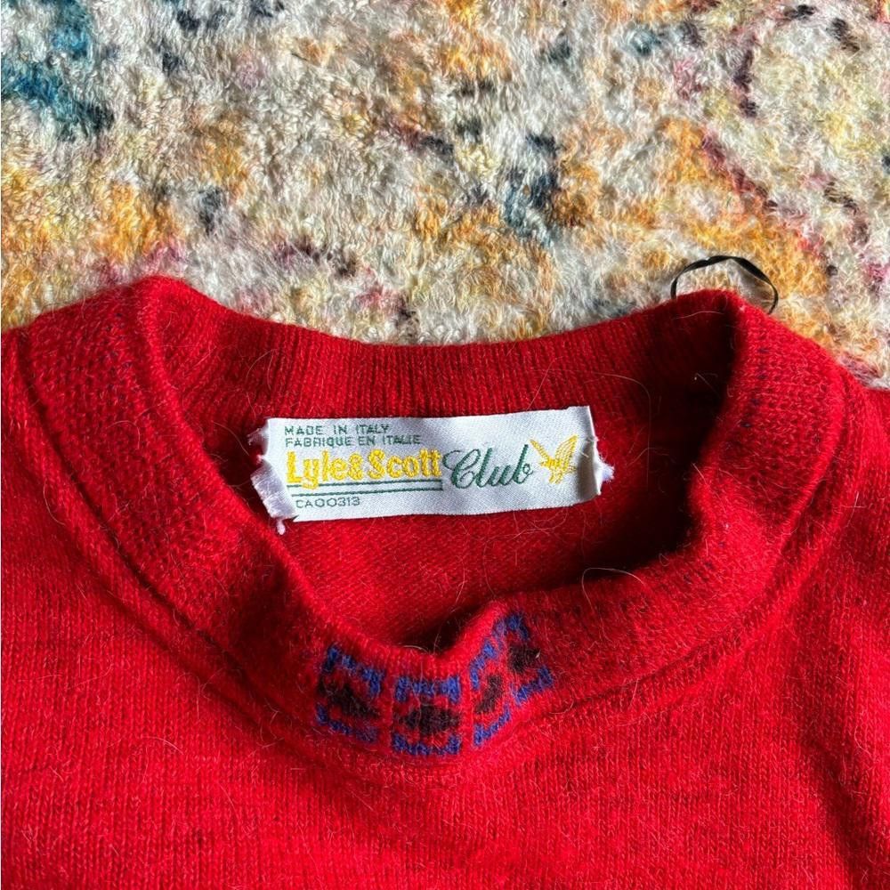 Designer Vintage red crewneck 100% wool Size US XL / EU 56 / 4 - 3 Thumbnail