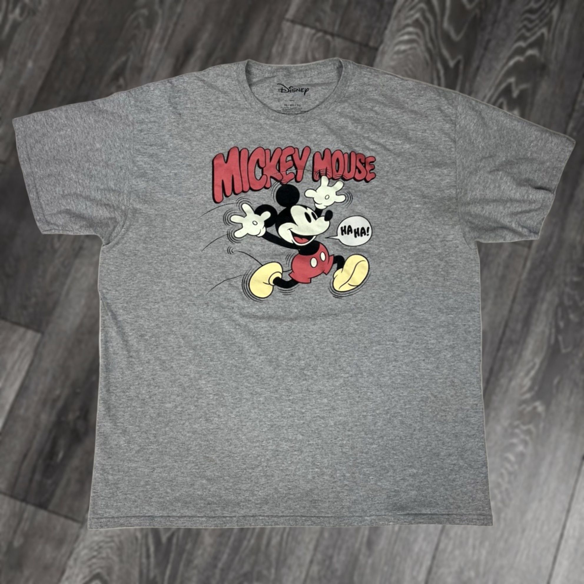 Disney VINTAGE? Disney Mickey Mouse Ha Ha Graphic T-shirt Men XL Gray Short Sleeve Size US XL / EU 56 / 4 - 1 Thumbnail