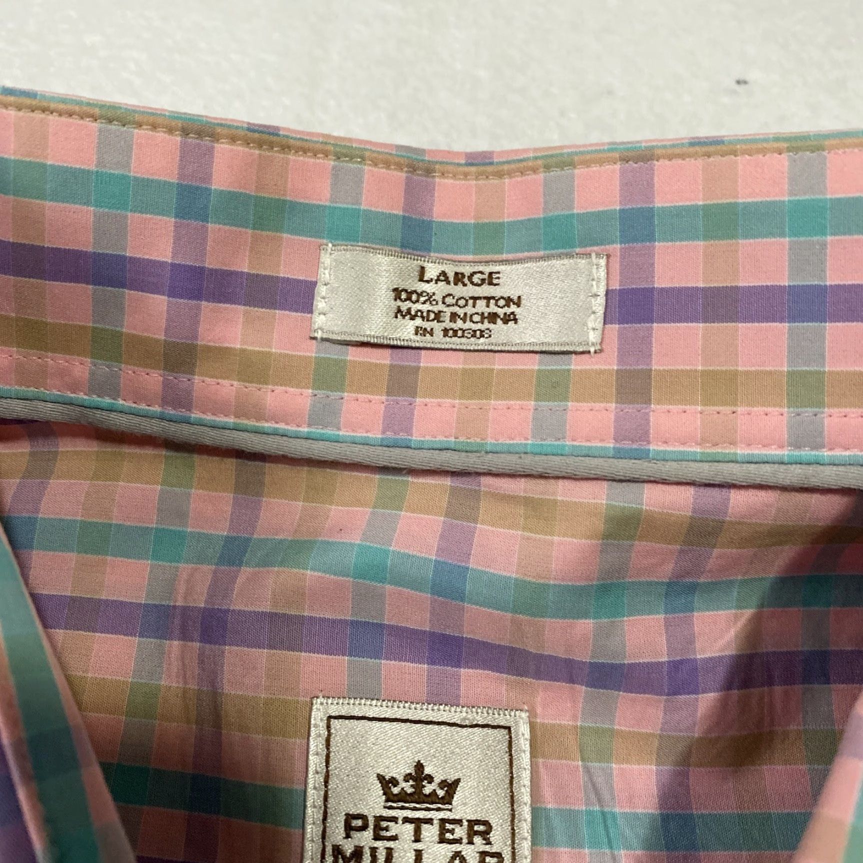 Peter Millar Peter Millar Button-Down Dress Shirt Men L Multicolor Long Sleeve Non-Iron Pockets 26-22 Size US L / EU 52-54 / 3 - 4 Thumbnail