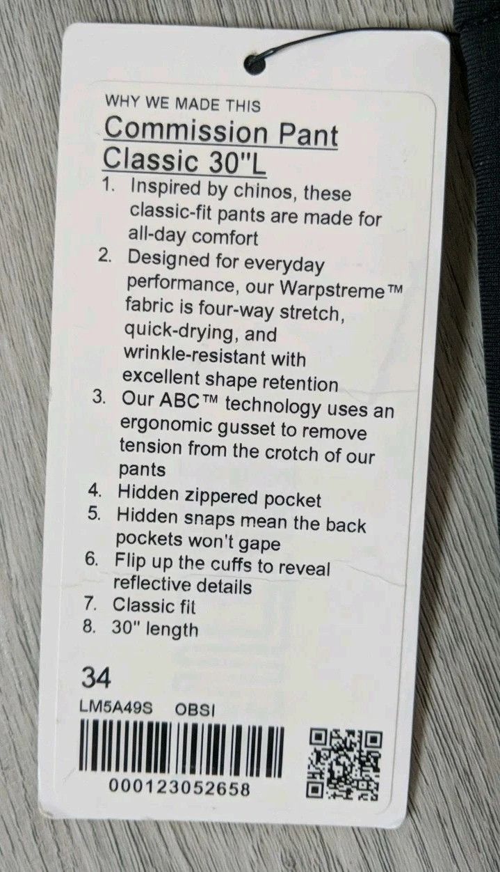 Lululemon LULULEMON Commission Pant Classic Casual Business Dark Grey Size US 34 / EU 50 - 8 Thumbnail