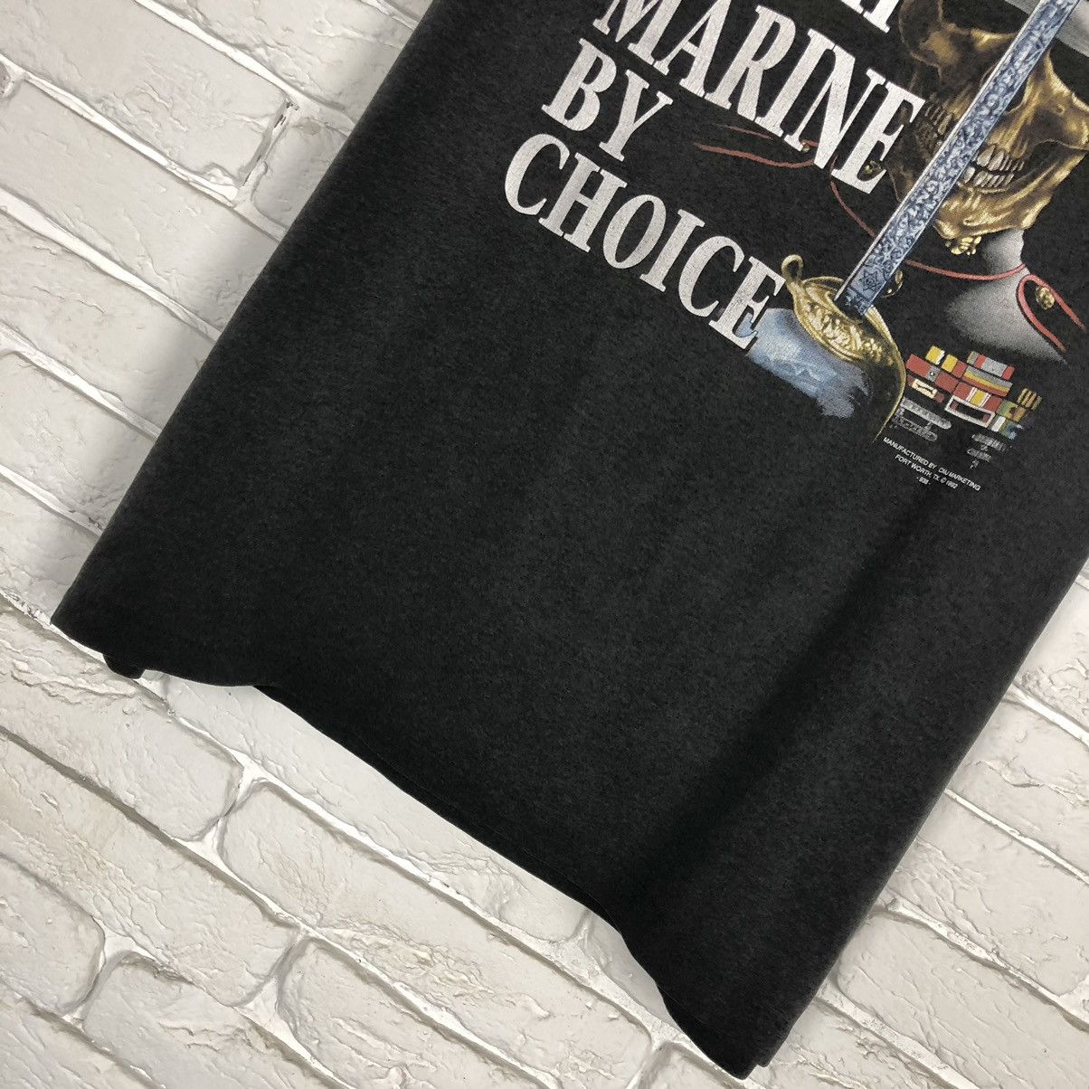 Harley Davidson × Vintage 3D Emblem 1992 American by Birth Marine by Choice tee tshirt Size US XXL / EU 58 / 5 - 4 Thumbnail
