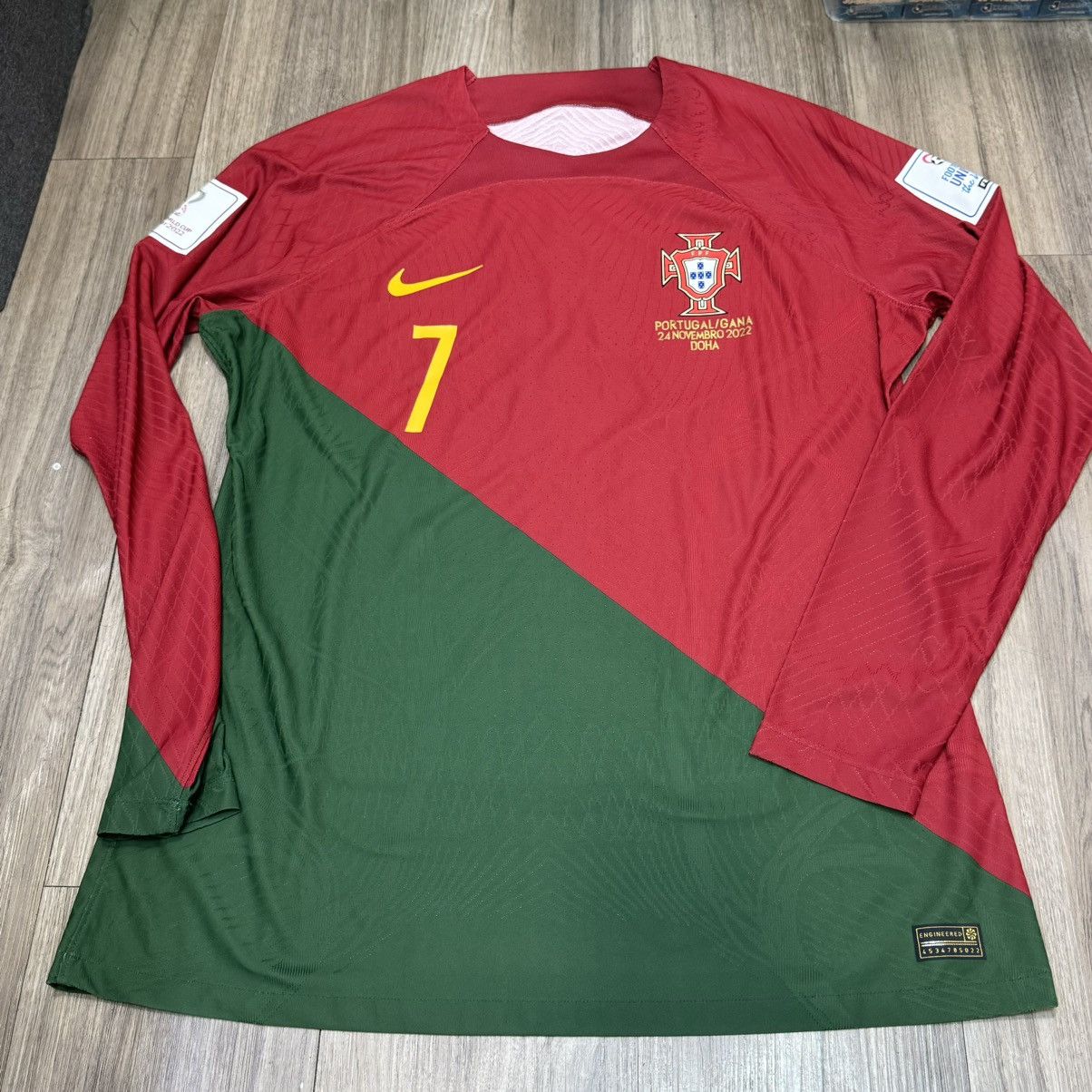 Nike Portugal WC2022 L/S player issue home shirt #7 Ronaldo Size US XL / EU 56 / 4 - 1 Thumbnail