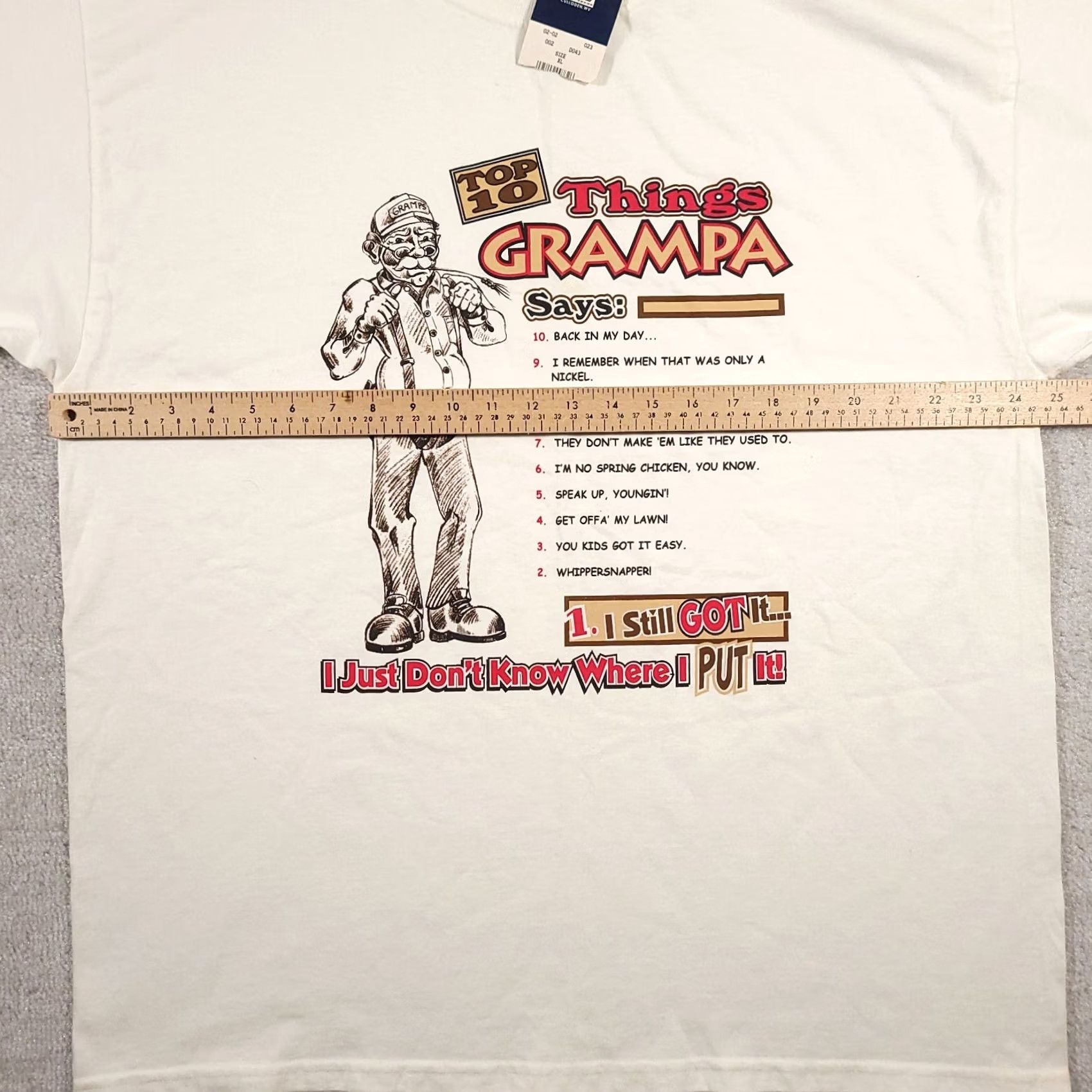 Vintage VINTAGE 90s Grandpa Funny Humor Quote Mens T-Shirt XL White Cotton Short Sleeve Crew Neck Graphic Print 90s Quotes Size US XL / EU 56 / 4 - 3 Thumbnail