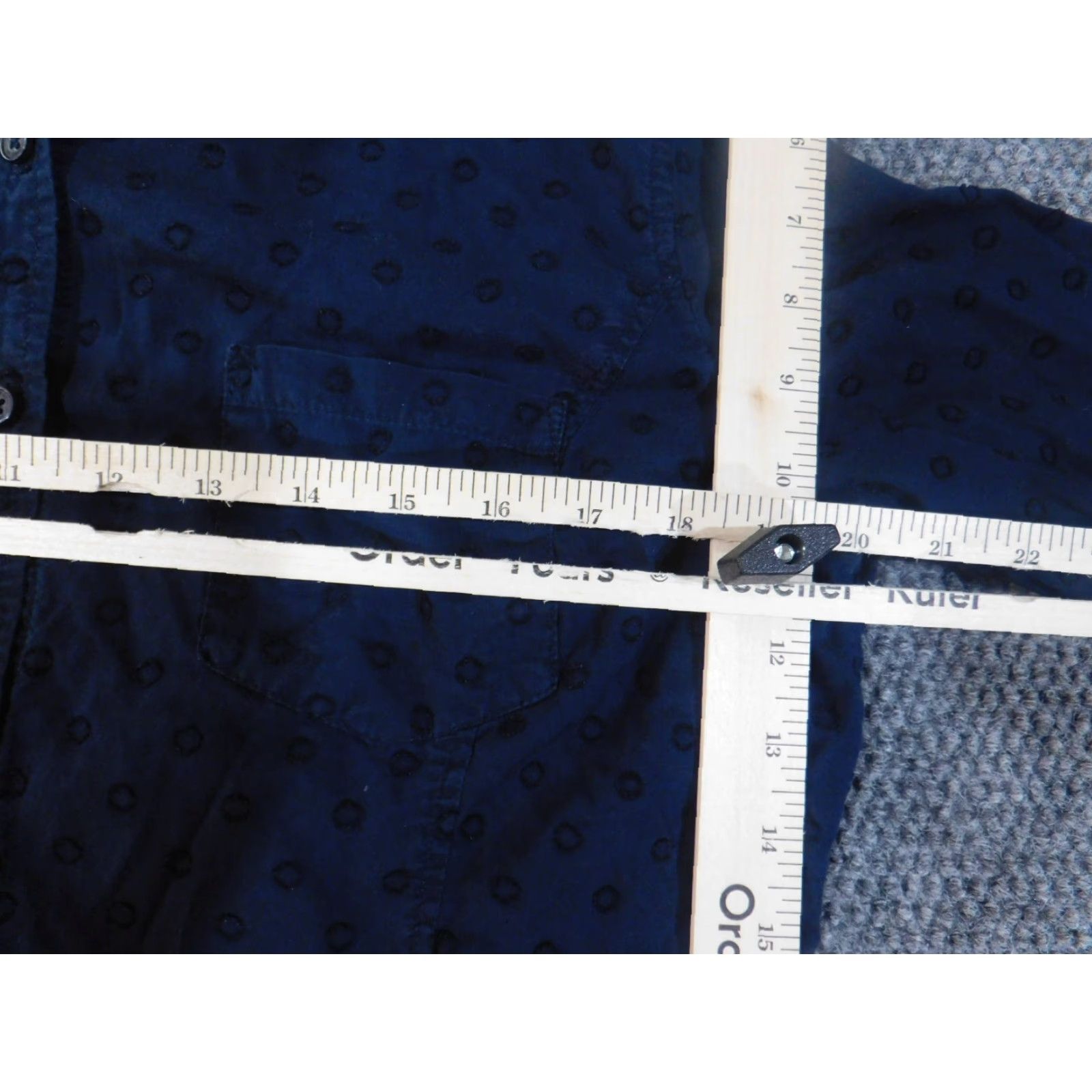 Jones New York Jones New York Shirt Button-Up Womens L Blue Geometric Cotton Rayon Casual Stretch Regular Size L Size L / US 10 / IT 46 - 5 Thumbnail