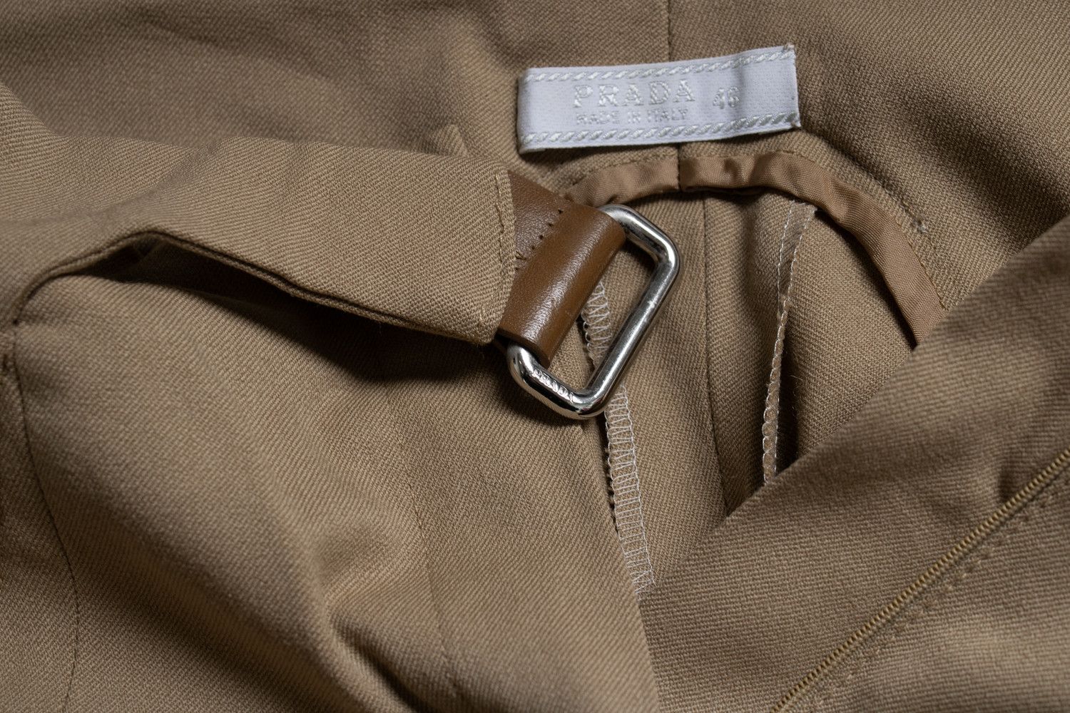 Prada Prada, brown pantalon with leather velcro closure Size 32" / US 10 / IT 46 - 7 Thumbnail