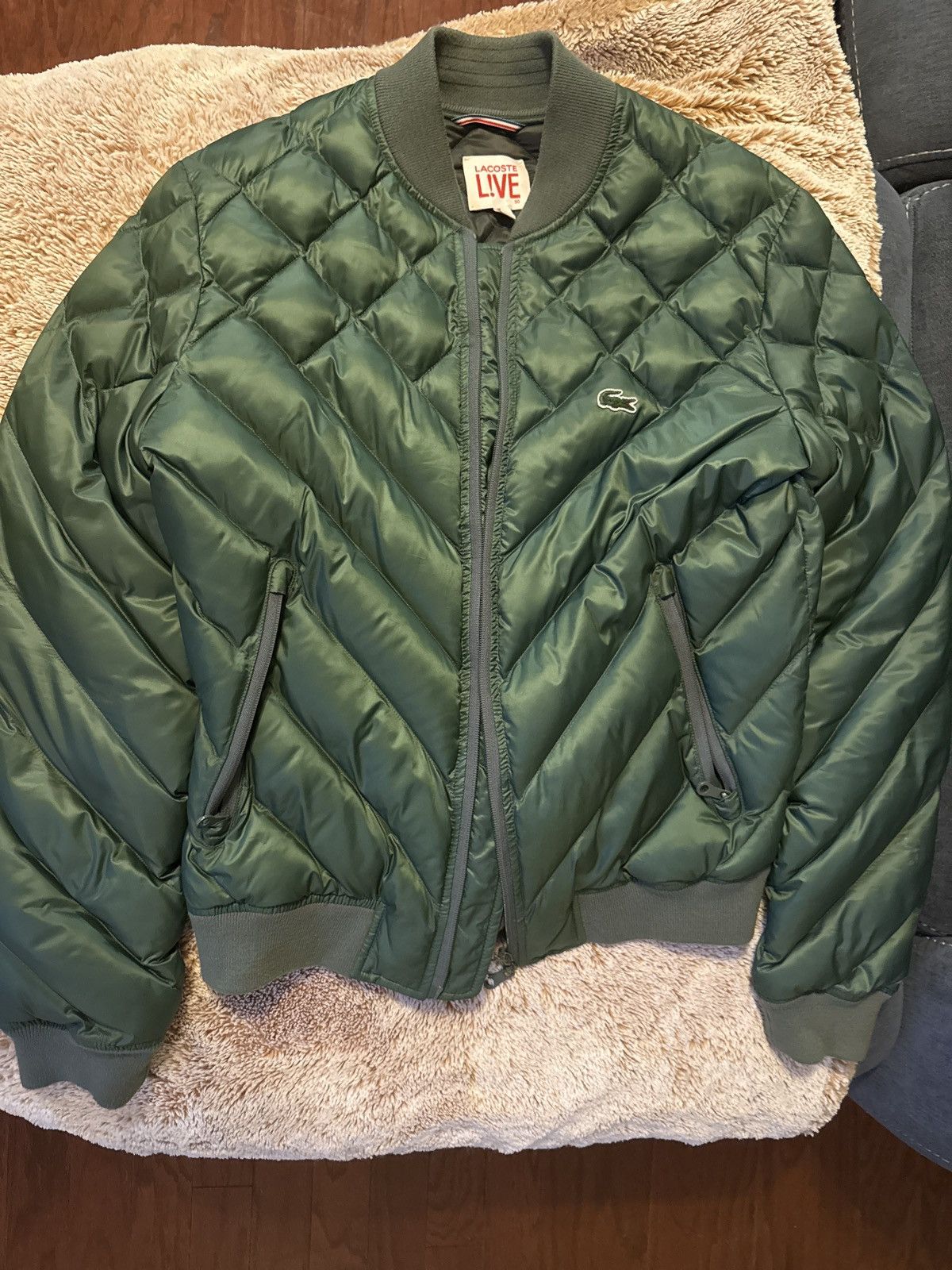 Lacoste Green Lacoste Quilted Bomber Size US L / EU 52-54 / 3 - 1 Thumbnail