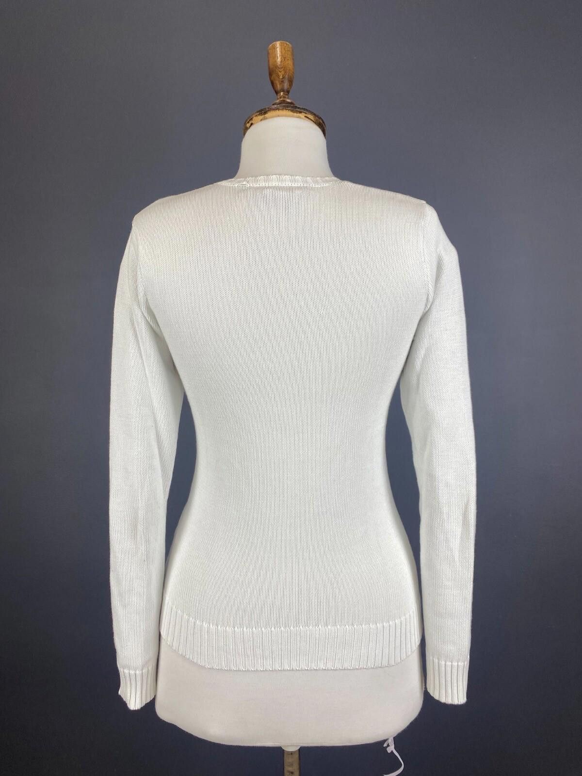 Polo Ralph Lauren Ralph Lauren Sport White Finest New York Knit Sweater Size S Size S / US 4 / IT 40 - 6 Thumbnail