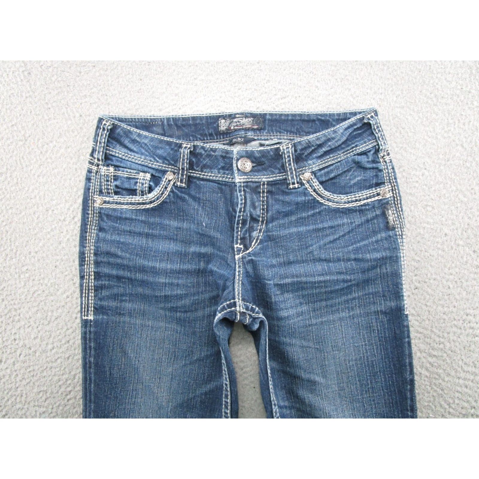 Silver Jeans Co. VINTAGE Sulver Jeans Co Suki Selvedge Denim Jeans Womens Tag Size 29x33 Boot READ Size 29" - 4 Thumbnail