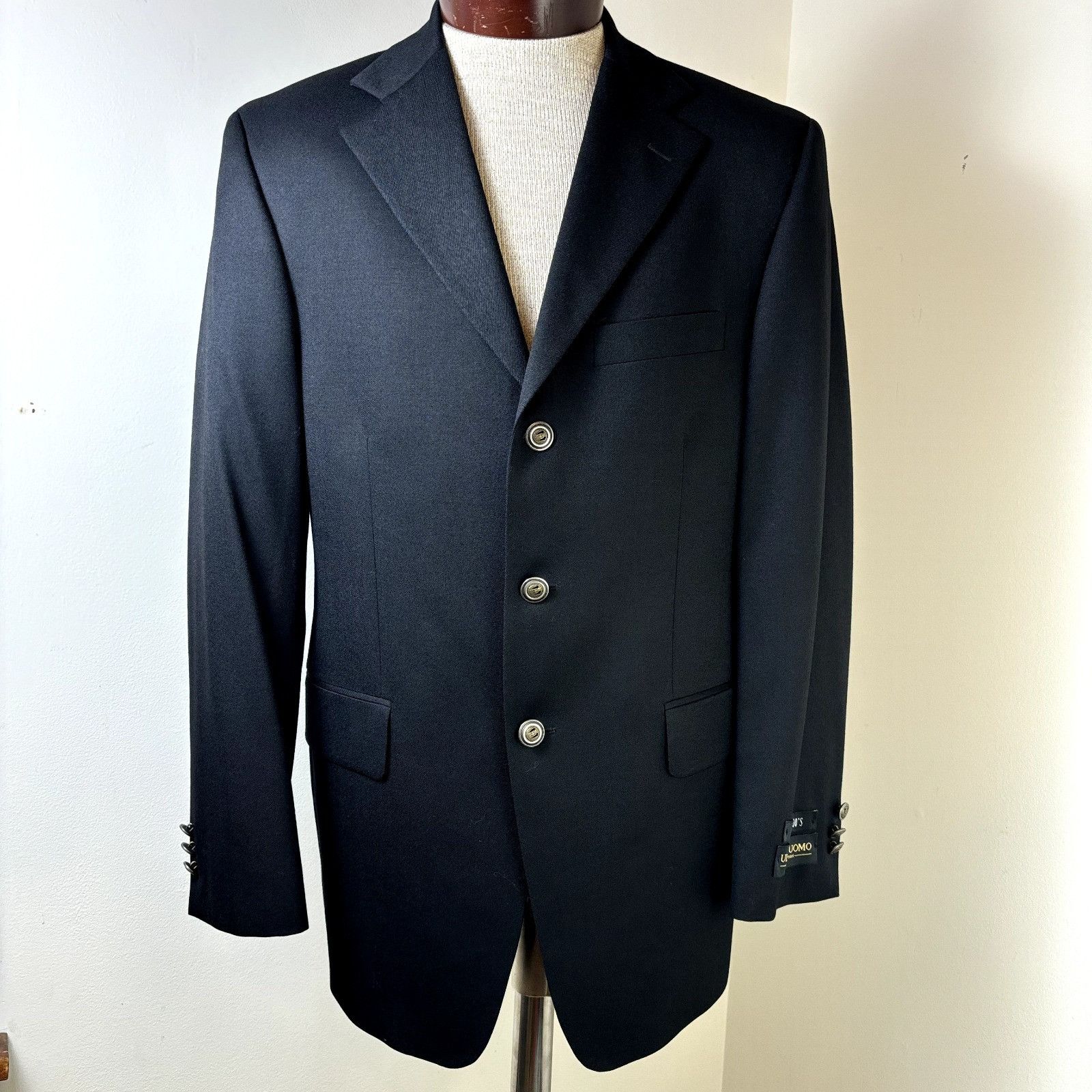 Other Ultimo Uomo NWOT Size 38R Men's Black Blazer Super 100's Woo Size 38R - 14 Thumbnail