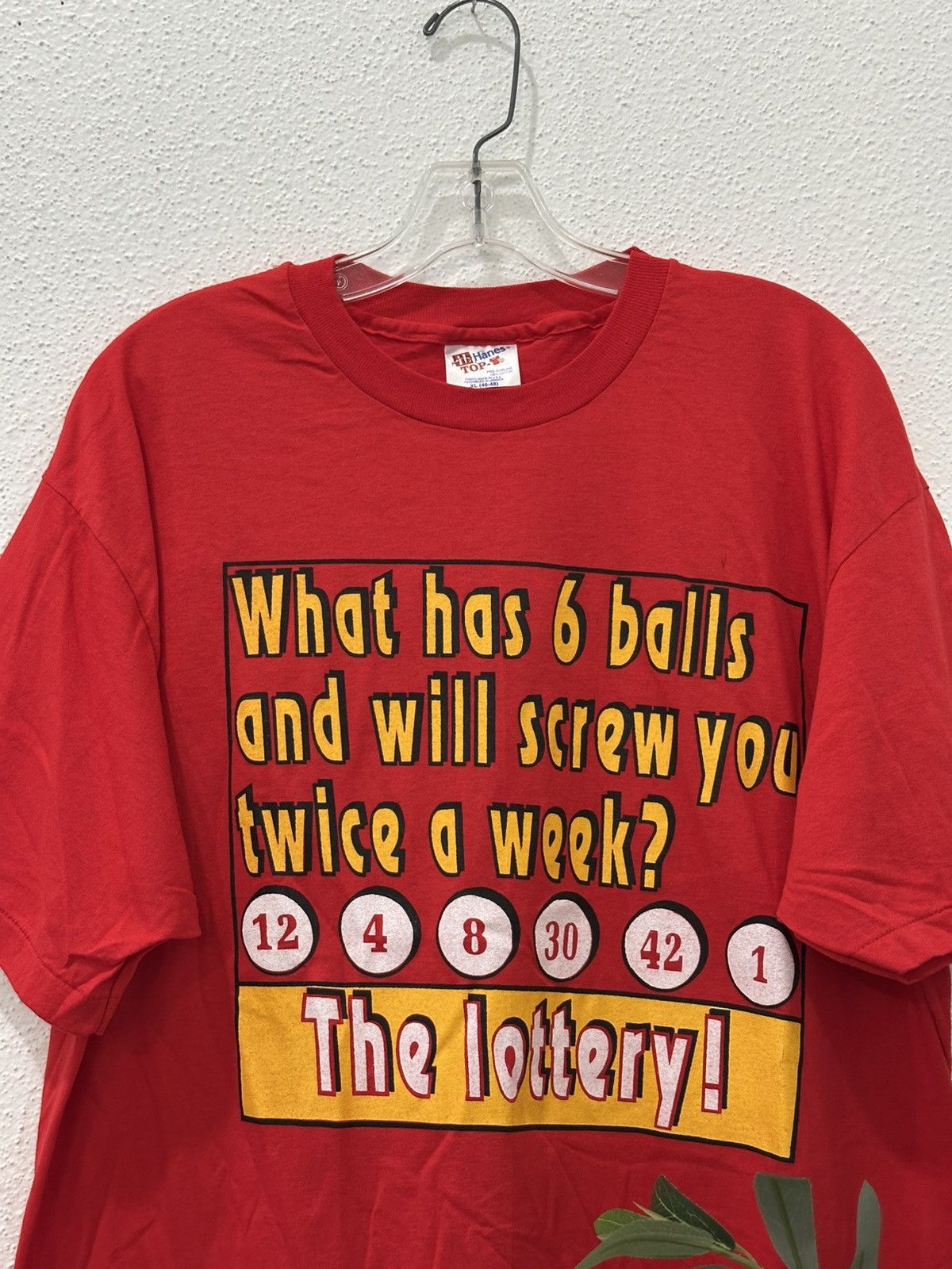 Lotto Sport Vintage 90s Lottery Six Balls Screw You Humor Tee XL DSWOT Size US XL / EU 56 / 4 - 2 Thumbnail