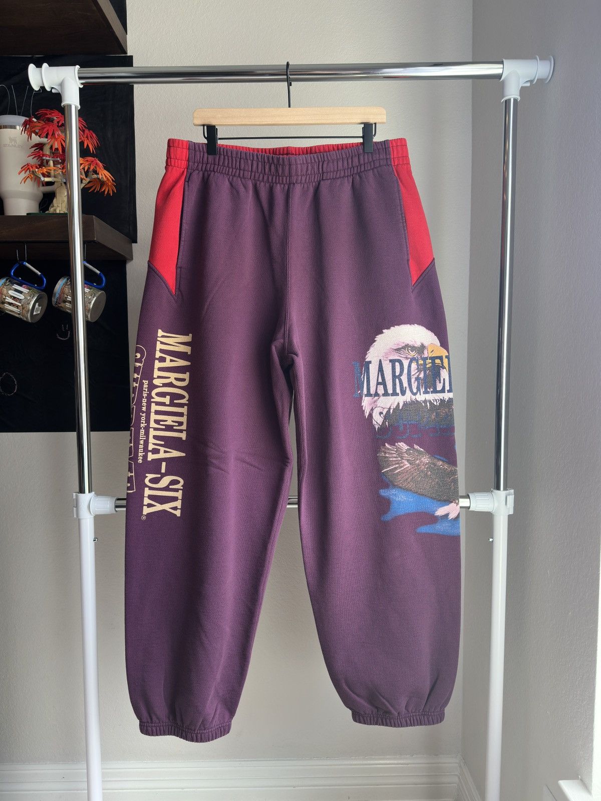 Maison Margiela × Supreme Supreme x MM6 Maison Margiela Eagle Sweatpants Purple Red Size US 36 / EU 52 - 1 Thumbnail