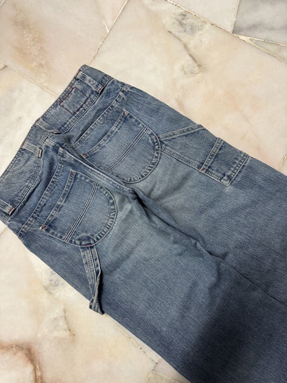Vintage 💥Sick💥90s style Japanese Mudwash Carpenter Pants Baggy Flare Size US 28 / EU 44 - 12 Thumbnail