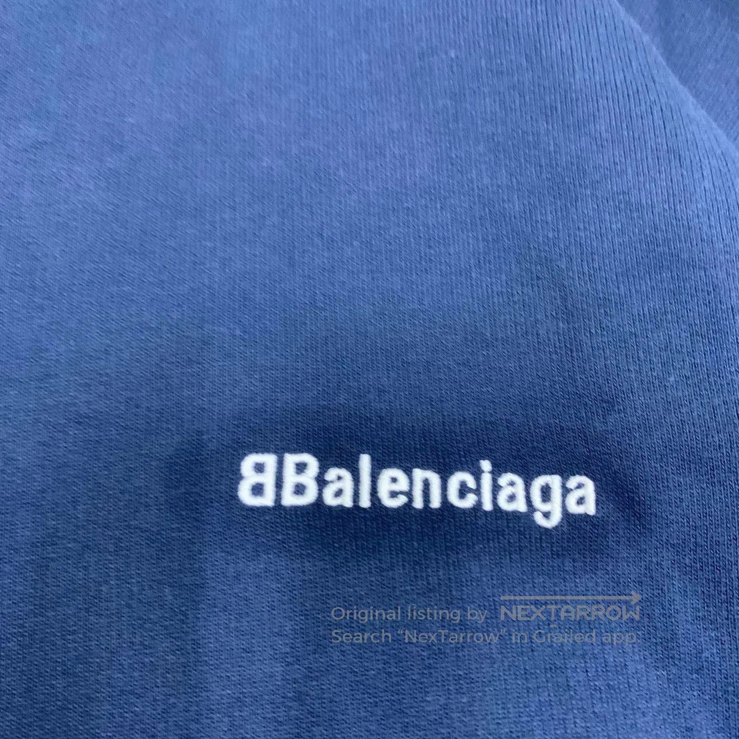 Balenciaga Balenciaga Blue Embroidered Logo Hoodie. Size US L / EU 52-54 / 3 - 8 Thumbnail
