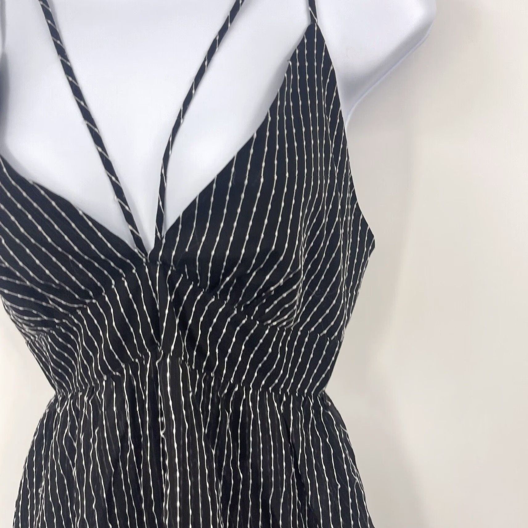 Vintage VINTAGE Stone Cold Fox Dress Womens Small Silk Sleeveless Ruffle Striped Maxi Bohemian Sheer Party Casual Size S / US 4 / IT 40 - 4 Thumbnail