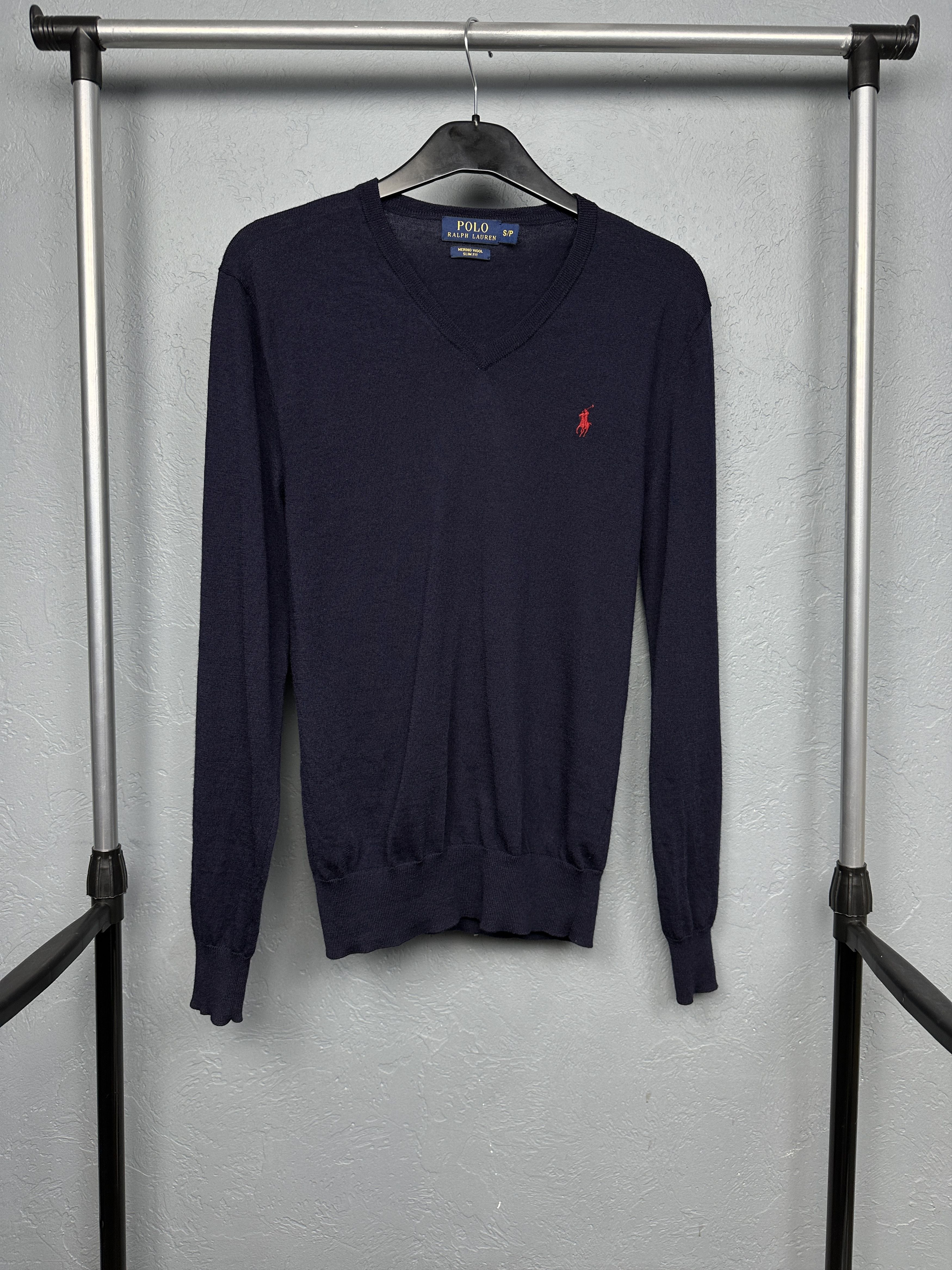 Polo Ralph Lauren Polo Ralph Lauren V-Neck Mens Merino Wool Sweater Size US S / EU 44-46 / 1 - 1 Thumbnail