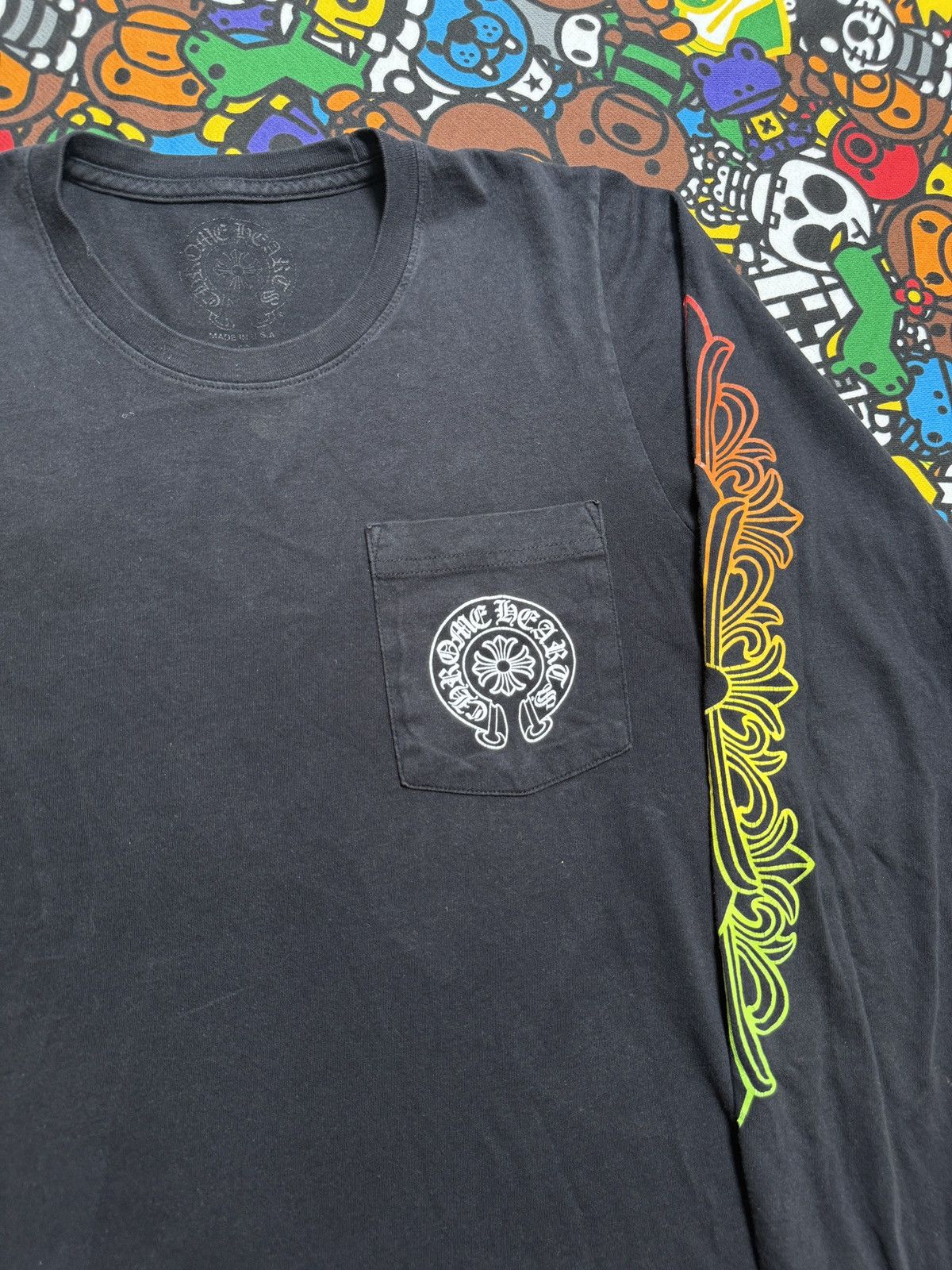 Chrome Hearts Chrome Hearts Black Gradient Floral Logo Long Sleeve Tee Size US XS / EU 42 / 0 - 3 Thumbnail