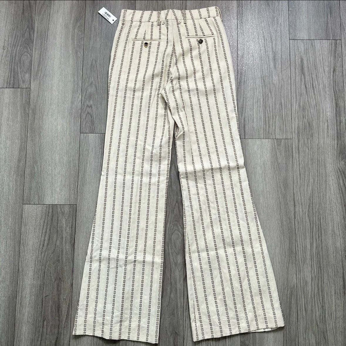Golden Goose Golden Goose Cream Jacquard Flared Cotton Pants NWT Size 26" / US 2 / IT 38 - 8 Thumbnail