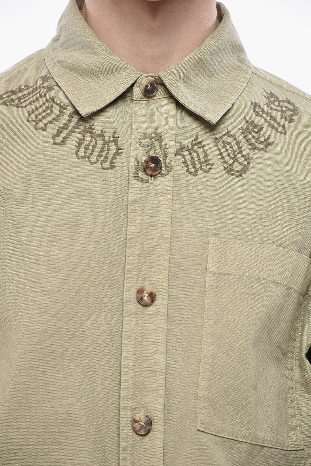 Palm Angels og1mm0226 Denim Overshirt in Beige Size US S / EU 44-46 / 1 - 3 Thumbnail