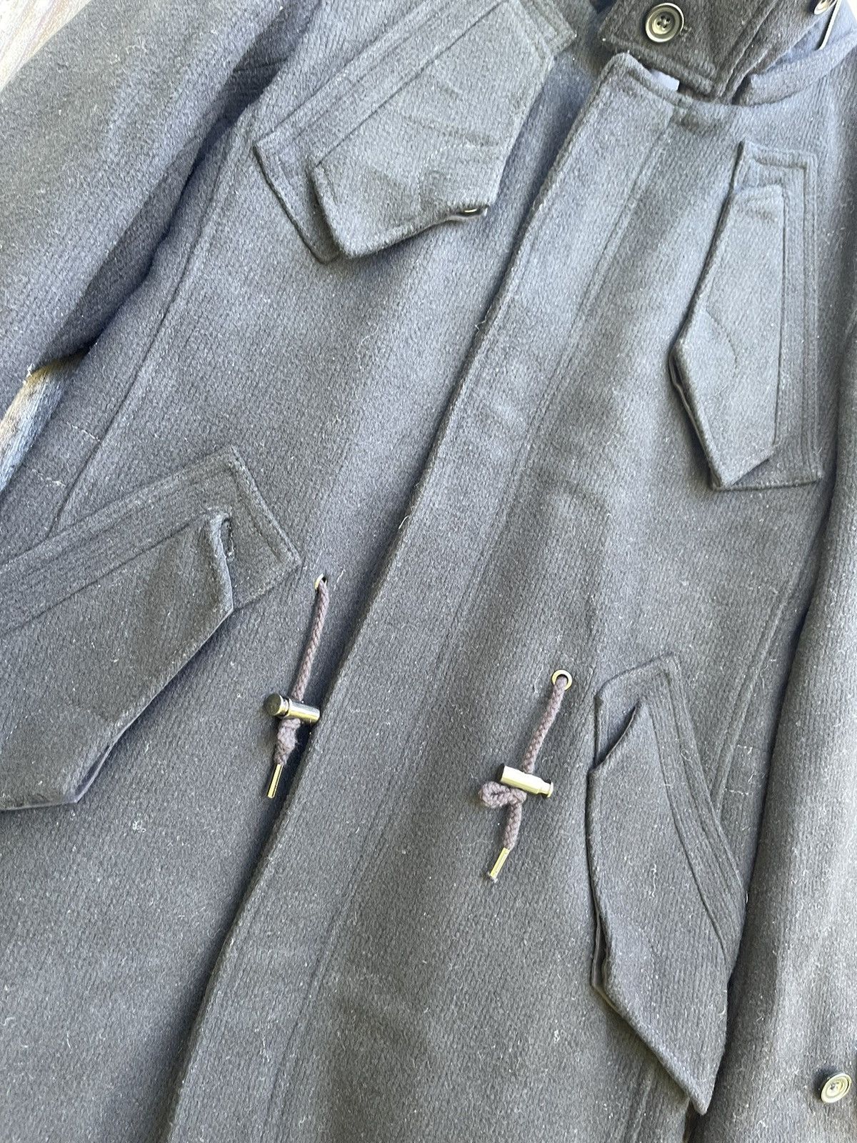 Tornado Mart Tornado Mart Black Military-Inspired Wool Coat Size US S / EU 44-46 / 1 - 3 Thumbnail