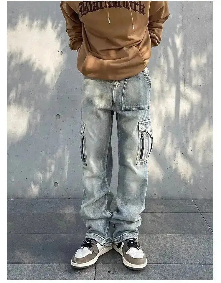 Japanese Brand Retro washed multi pocket jeans Size US 32 / EU 48 - 3 Thumbnail