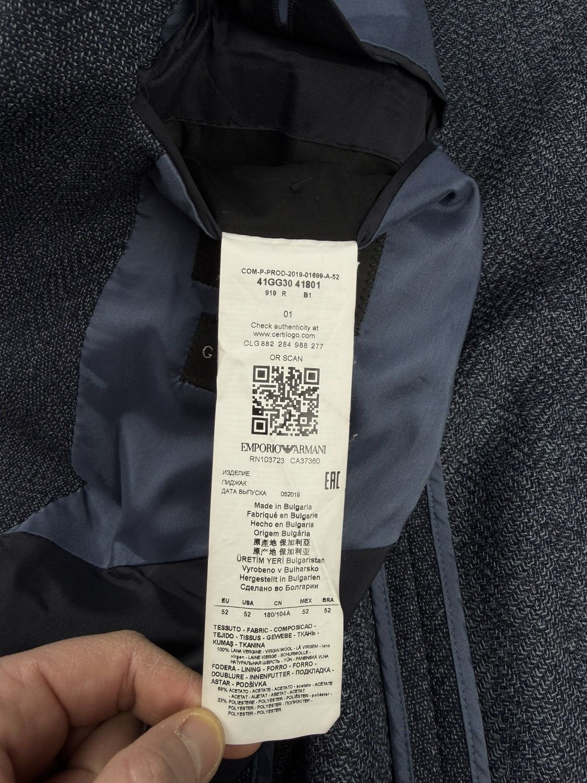 Emporio Armani Emporio Armani G Line Deco Fleck Blazer Jacket Size 52 Size 42R - 10 Thumbnail