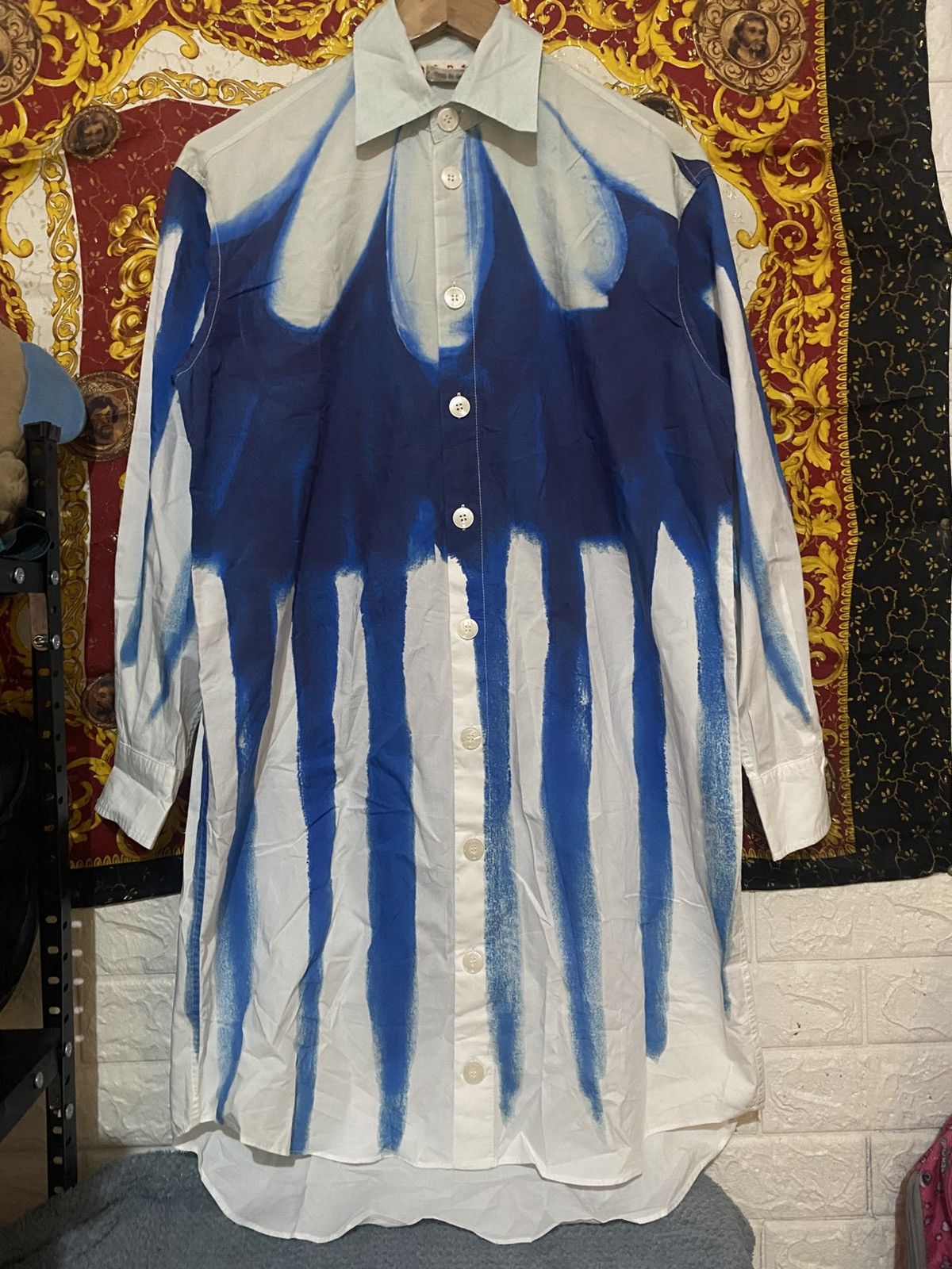 Marni Marni SS22 "dripping daisy print poplin shirt dress" Size XS / US 0-2 / IT 36-38 - 2 Thumbnail