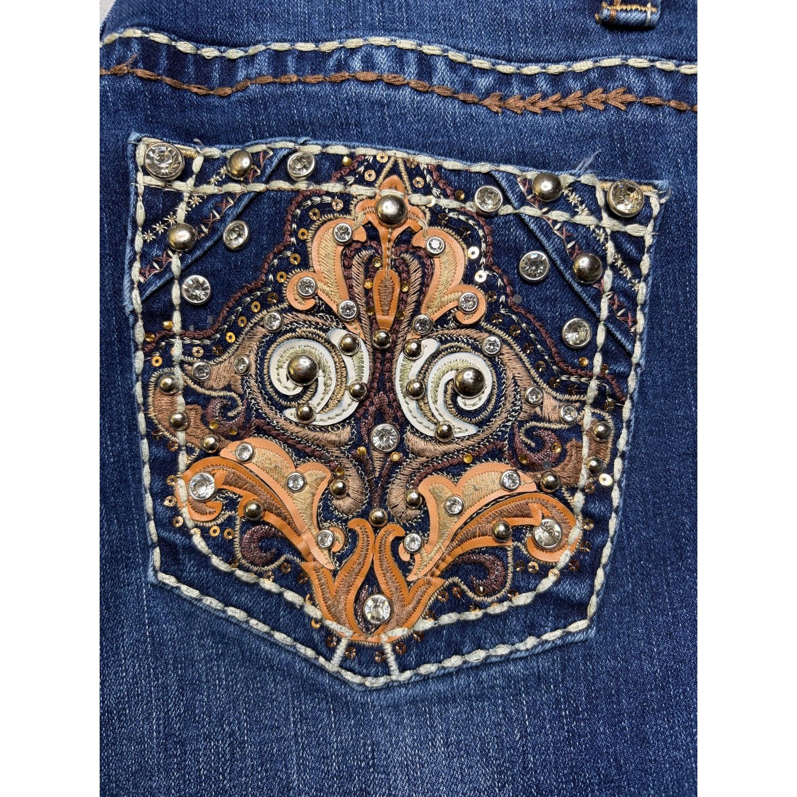 Other Sexy Couture Women’s Embellished Bootcut Jeans 28x32 Dark Size 28" / US 6 / IT 42 - 13 Thumbnail