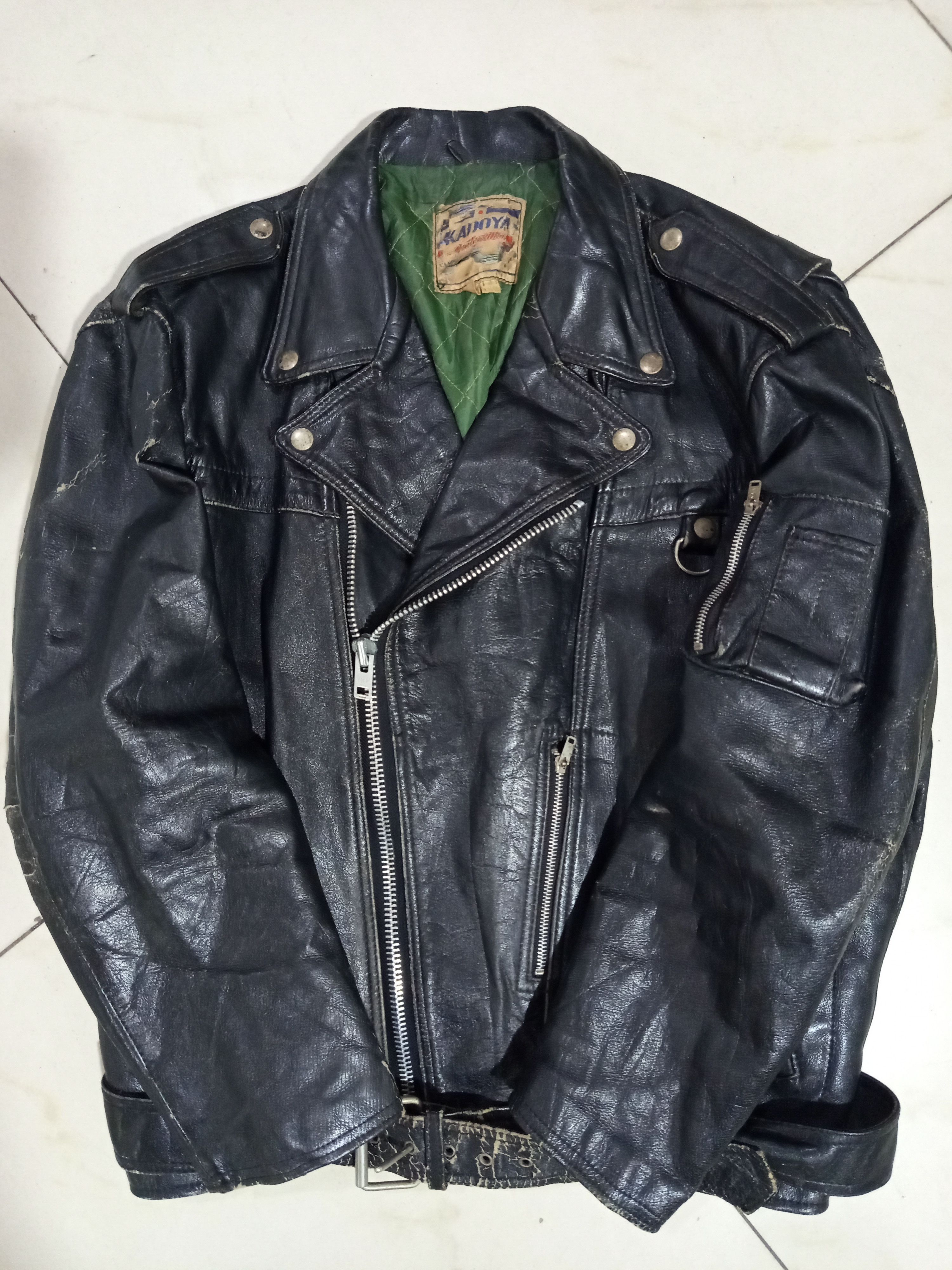 Japanese Brand Kadoya Leather Jacket 80s Size US XL / EU 56 / 4 - 3 Thumbnail