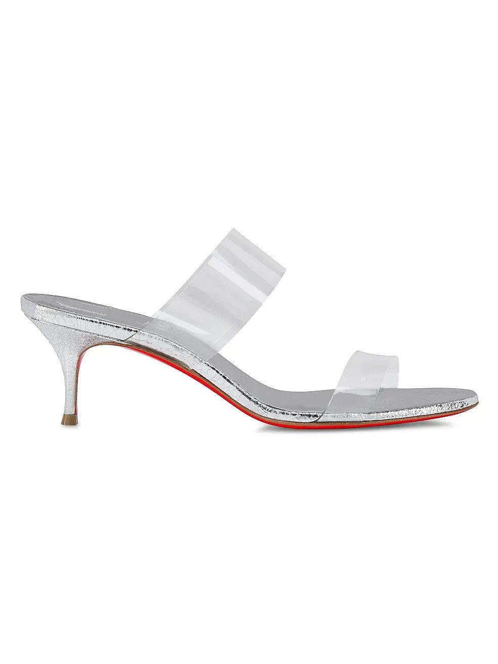 Christian Louboutin os11x0126 Just Nothing 55mm Leather Sandals Heels in Silver Size US 8 / IT 38 - 1 Thumbnail