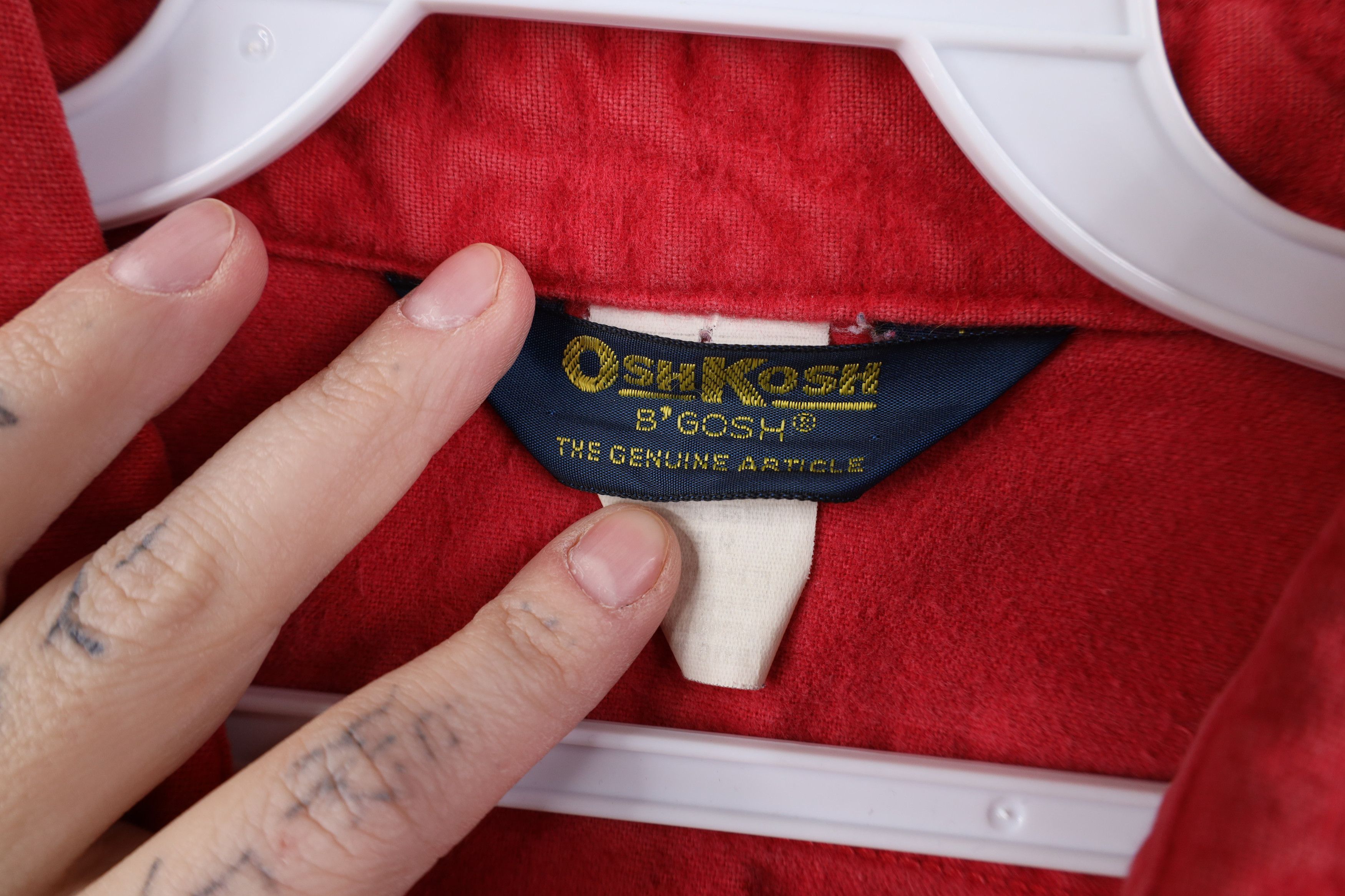 Vintage Vintage 70s OshKosh B'Gosh Cloth Button Shirt Red USA Size US XL / EU 56 / 4 - 8 Thumbnail