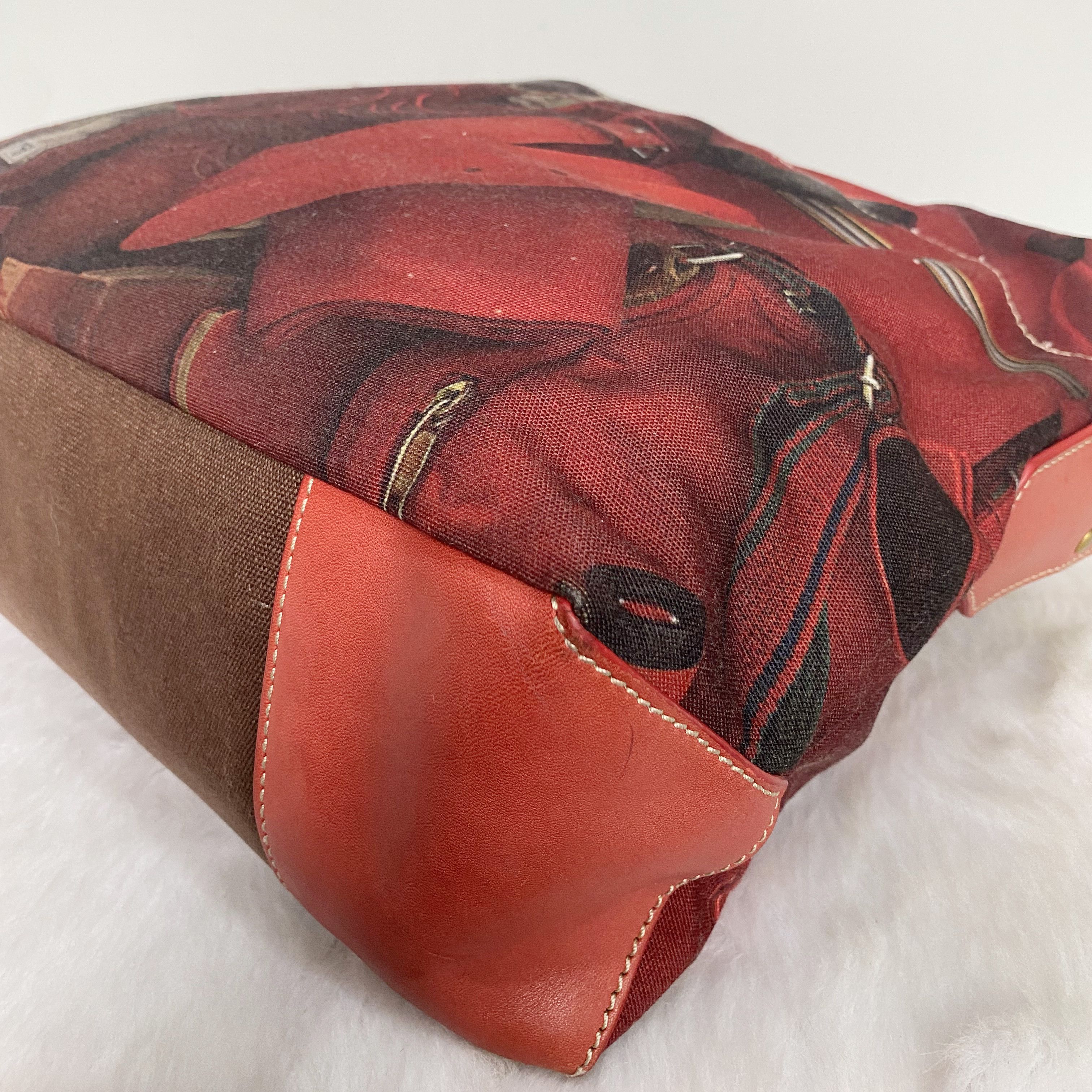 Paul Smith Vintage Red Mix Coated Canvas Leather Crossbody Bag Size ONE SIZE - 7 Thumbnail