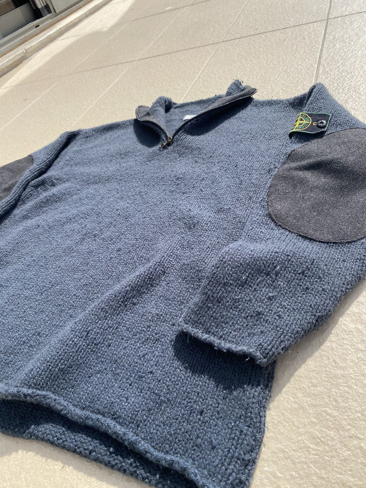 Massimo Osti × Stone Island AW/1994 Stone Island Quater Zip Knit Sweater Size US M / EU 48-50 / 2 - 5 Thumbnail