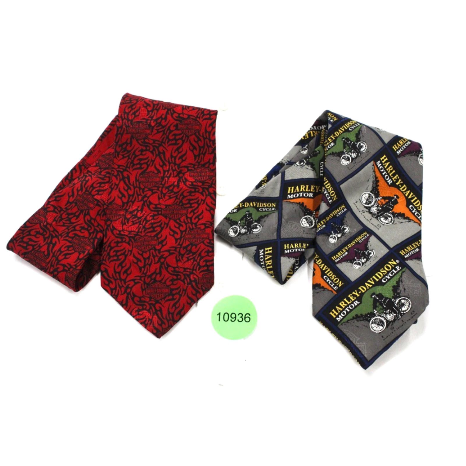 Harley Davidson Harley Davidson Silk Neckties Red Black Motorcycles Lot of 2 Size ONE SIZE - 7 Thumbnail