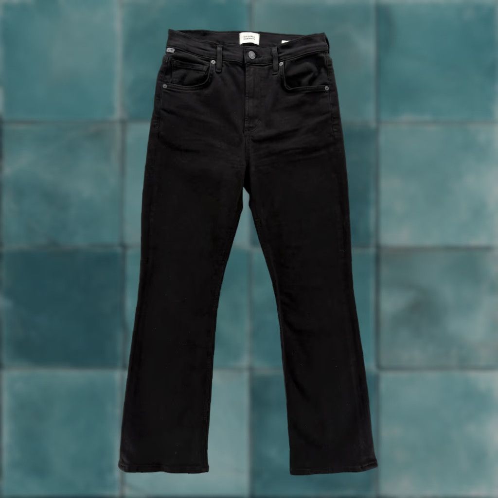 Citizens Of Humanity Citizens of Humanity Isola Cropped Jeans Womens 26 Black Mid Rise Slim Stretch Denim 5-Pocket Zipper Button Pocket 26 in Inseam Size 26" / US 2 / IT 38 - 1 Thumbnail