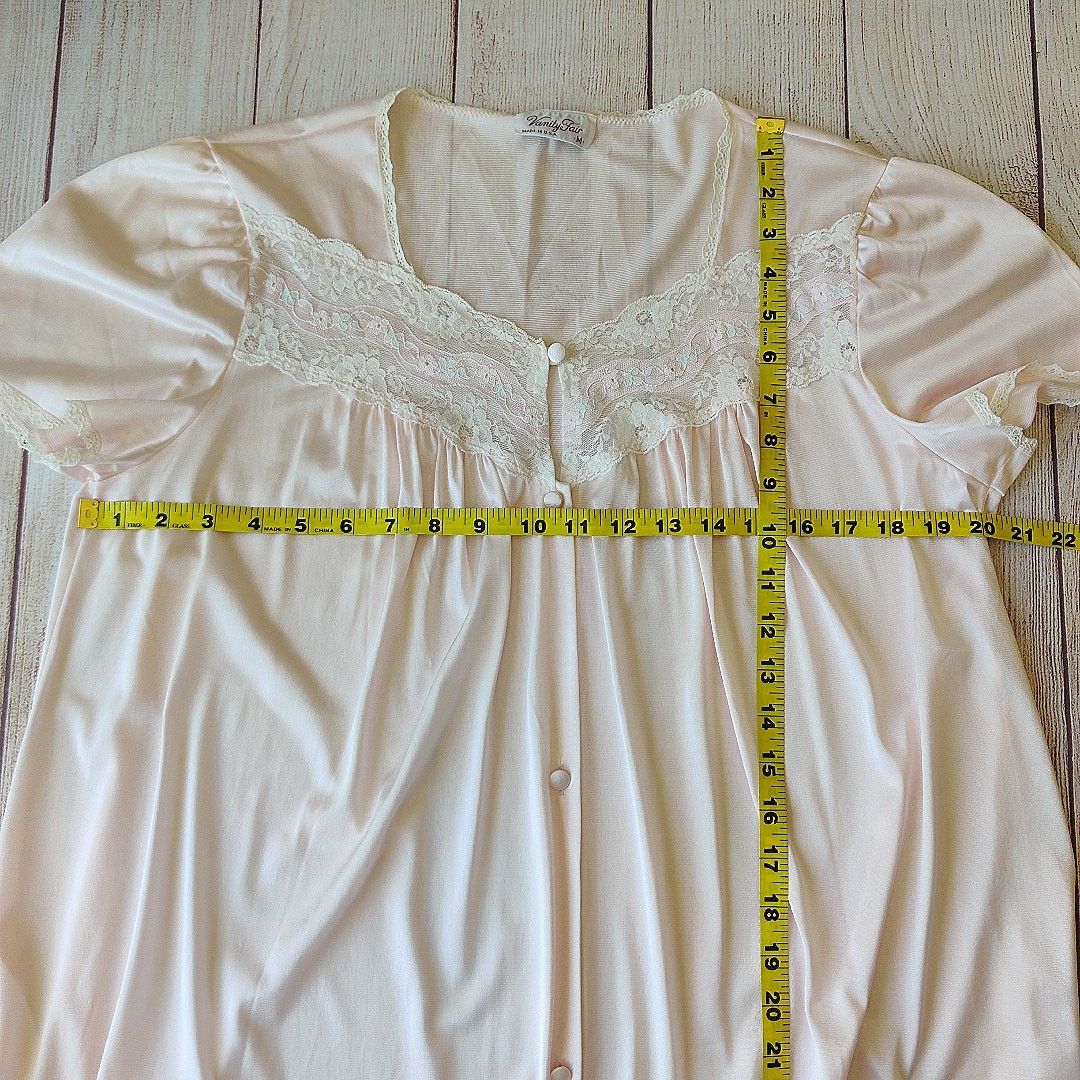Vintage Vintage short sleeve button front nightgown housecoat M Size ONE SIZE - 6 Thumbnail
