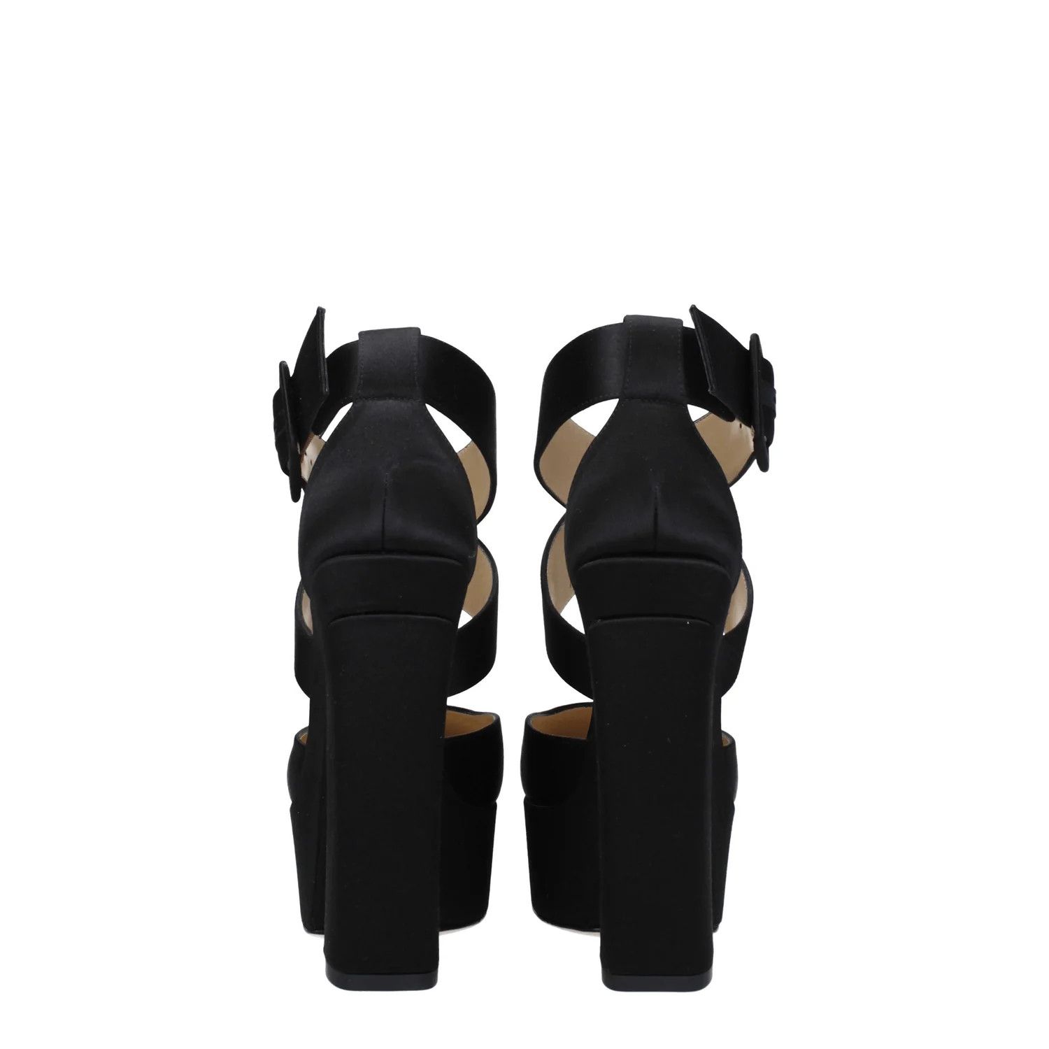 Jimmy Choo ob1o1e1124 Satin Sandals in Black Size US 8.5 / IT 38.5 - 5 Thumbnail