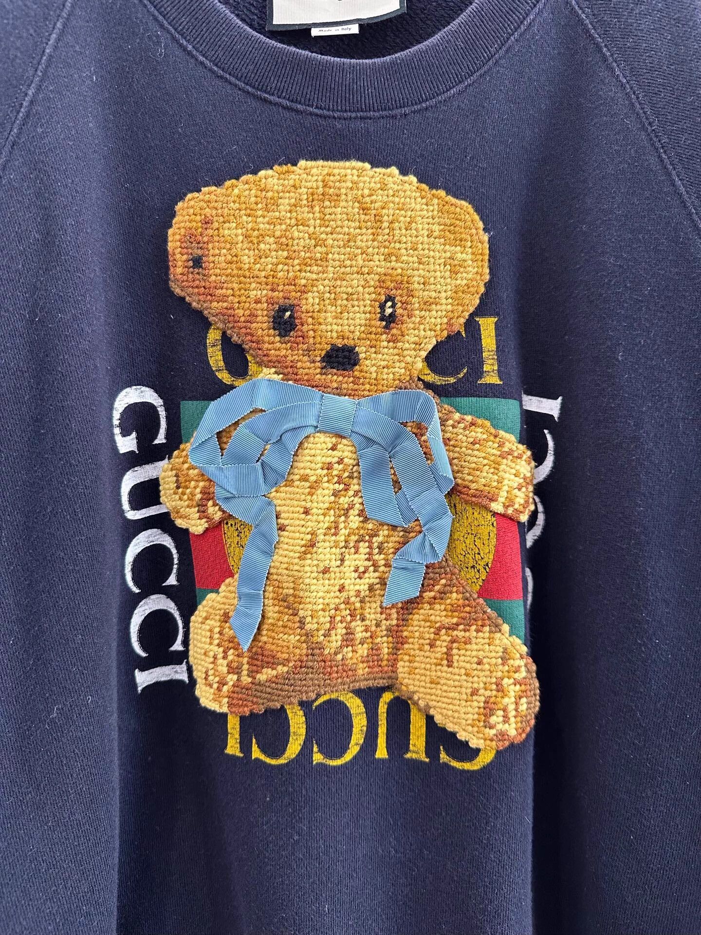 Gucci Gucci Teddy Bear Embroidered Logo Black LS Sweatshirt Size US XS / EU 42 / 0 - 3 Thumbnail