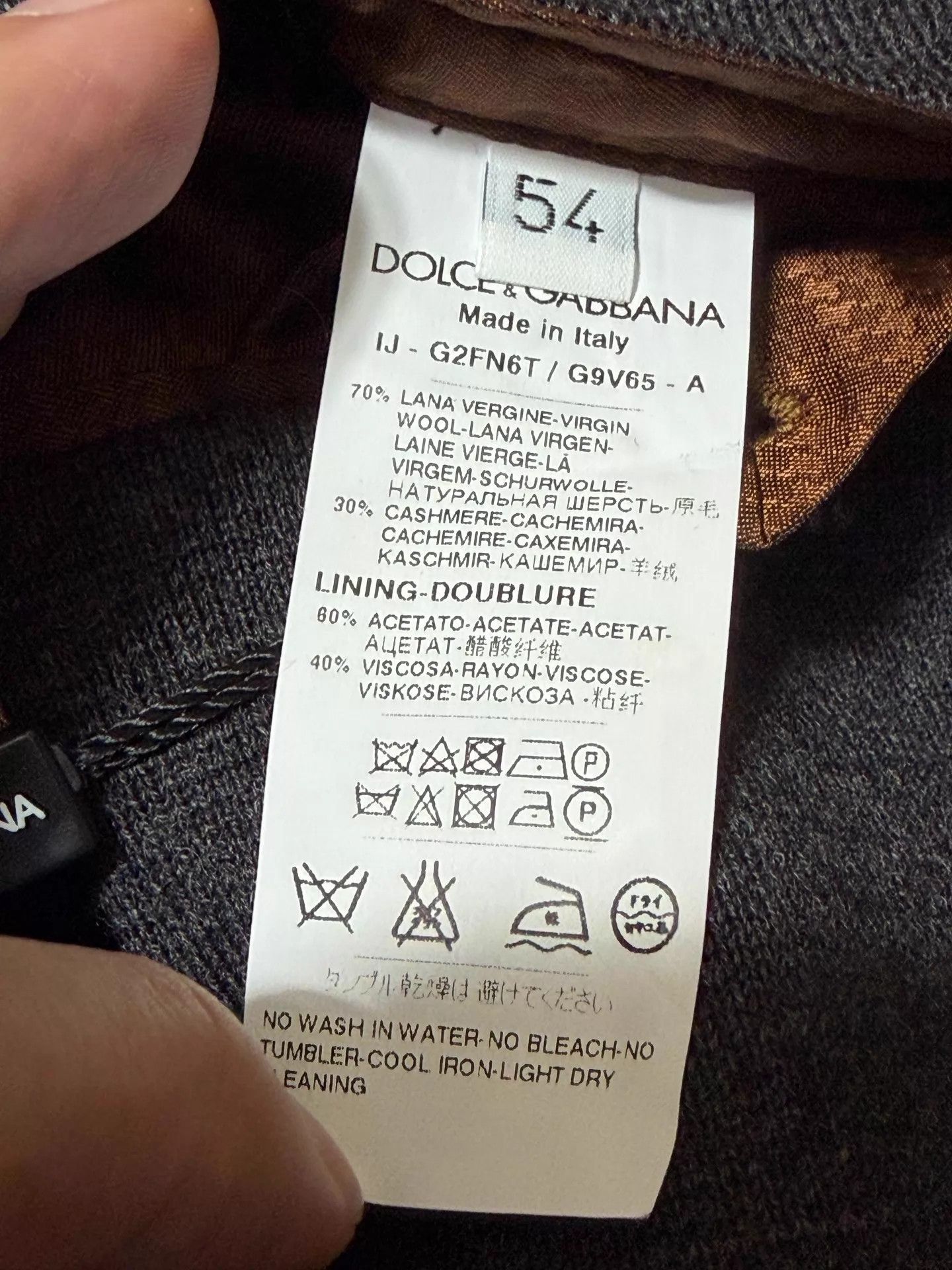 Dolce & Gabbana DG Wool Suit Jacket 54 IT New With Tags Size 54R - 8 Thumbnail