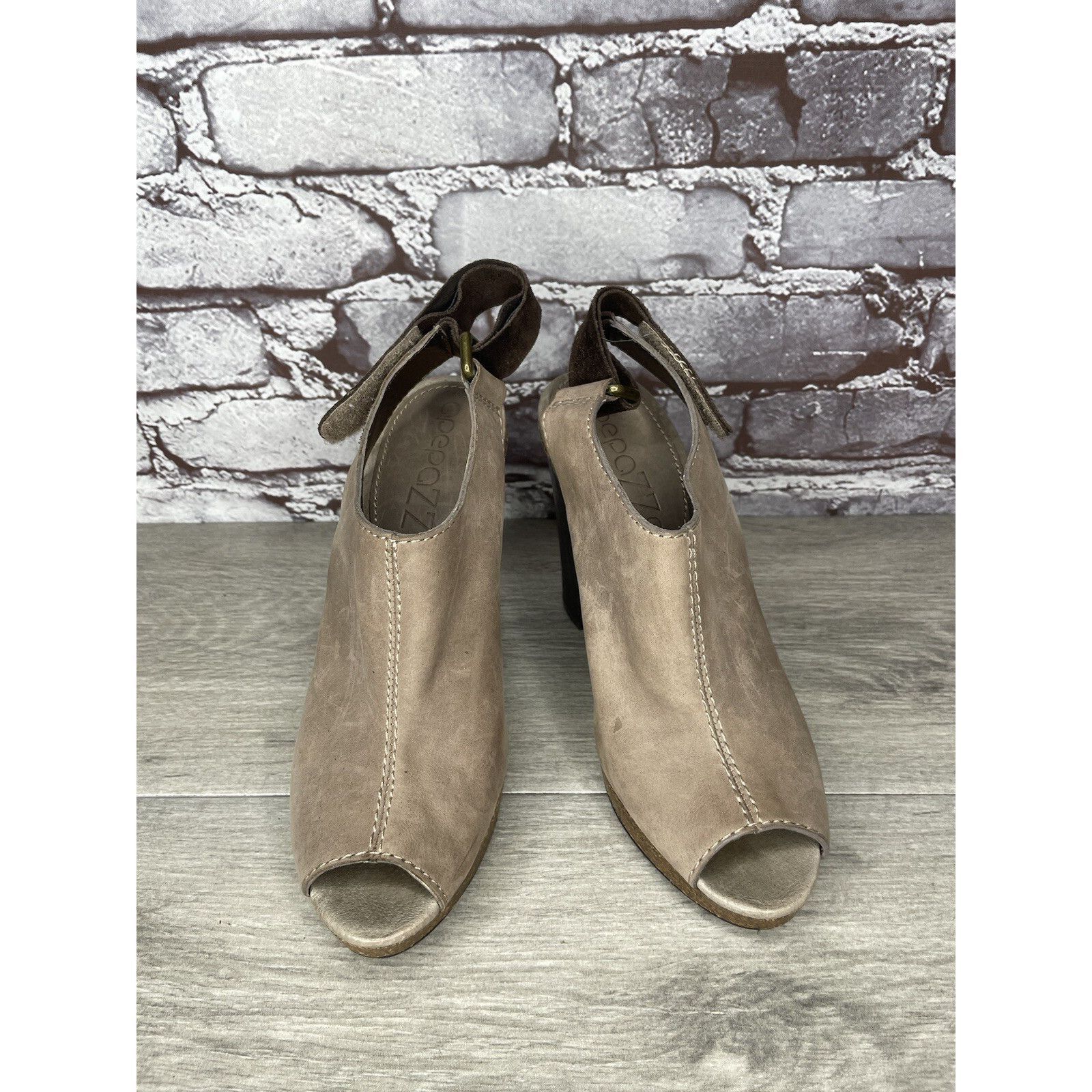 Other Apepazza Parma Brown Taupe Leather Peep Toe Heeed Booties Wo Size US 7.5 / IT 37.5 - 2 Thumbnail