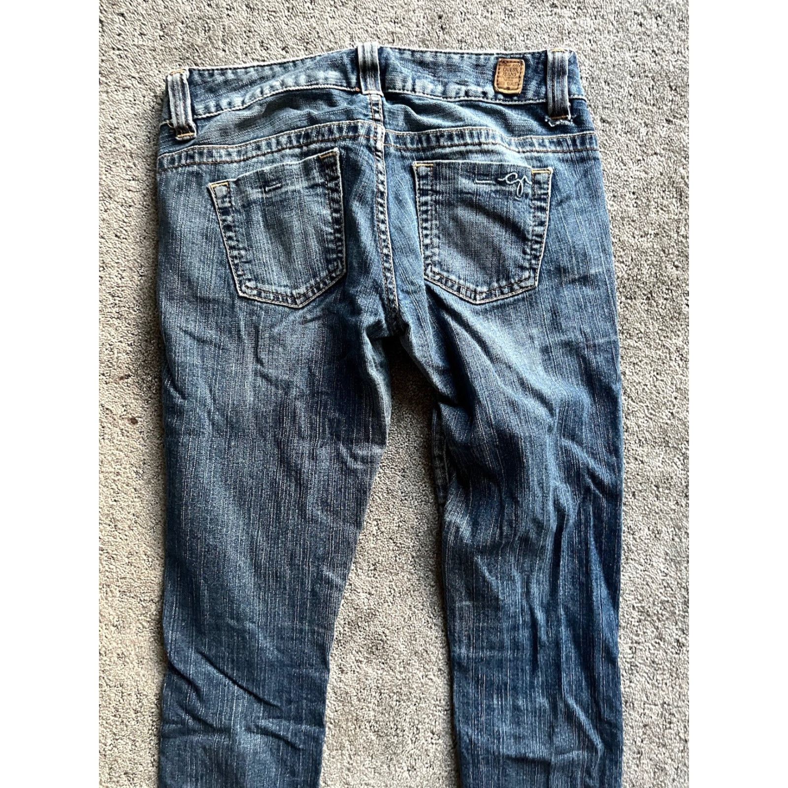 Guess Women’s Guess Jeans Size 26 Daredevil Skinny Leg Black Distressed Denim Jeans Size 26" / US 2 / IT 38 - 3 Thumbnail