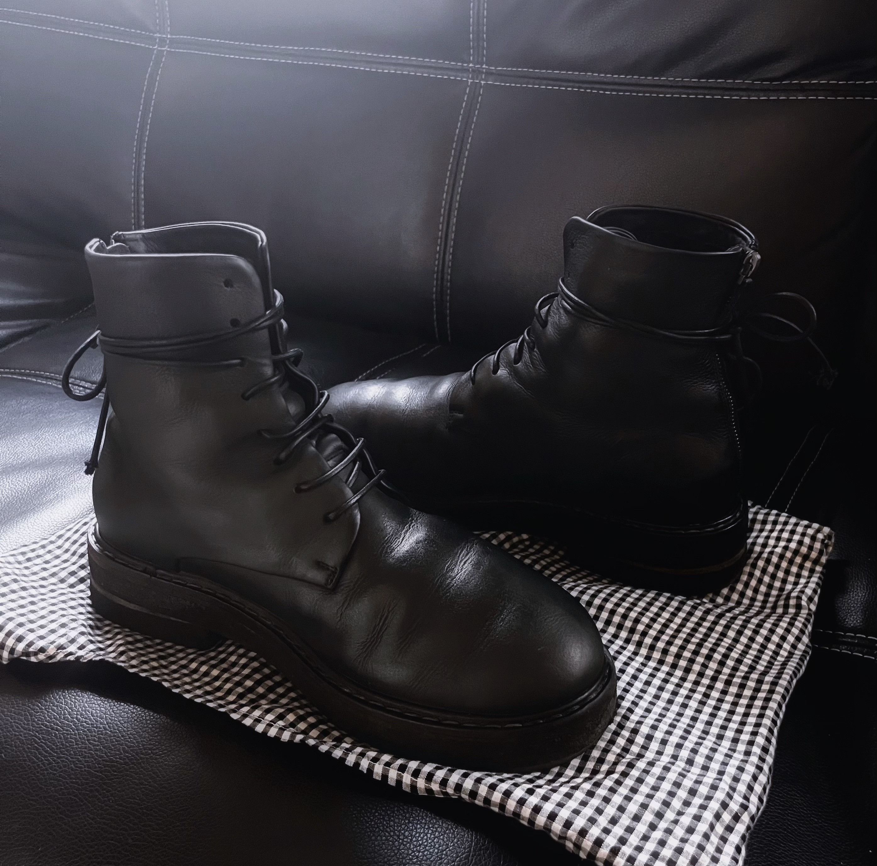 Marsell Marsèll Parrucca Shearling-Lined Combat Boots Black Leather Size US 7 / EU 40 - 3 Thumbnail