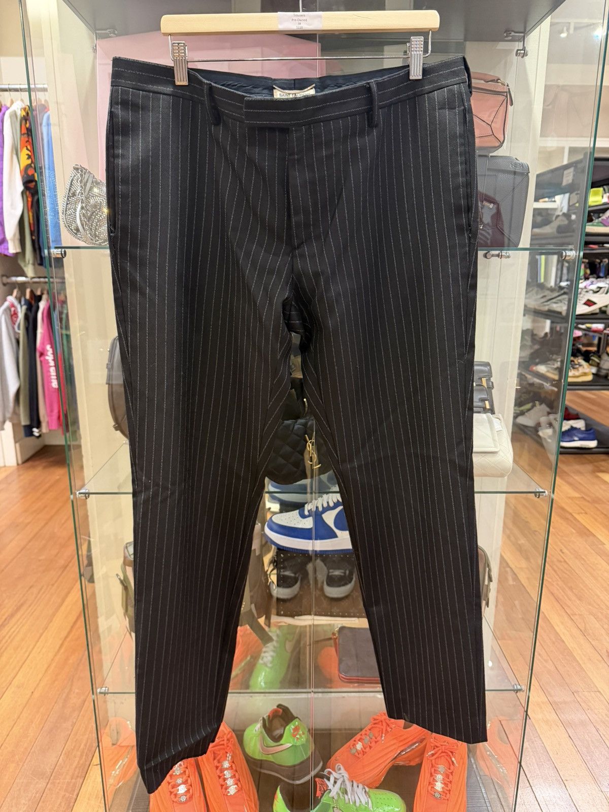Saint Laurent Paris Saint Laurent Striped Dress Trousers Size US 38 / EU 54 - 1 Thumbnail