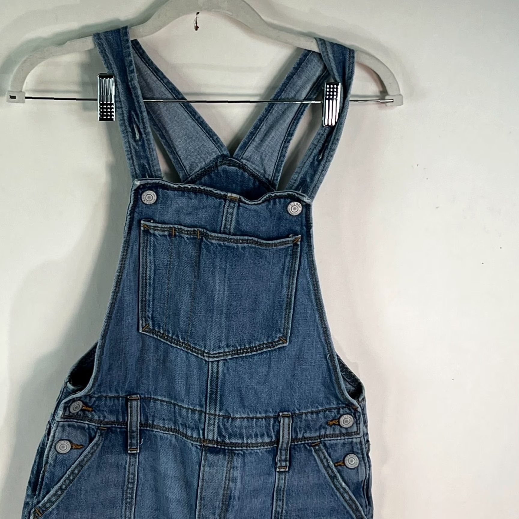Old Navy Old Navy Jeans Womens Carpenter Bibs Size 14 Blue Denim Regular Fit Size 36" / US 14 / IT 50 - 2 Thumbnail