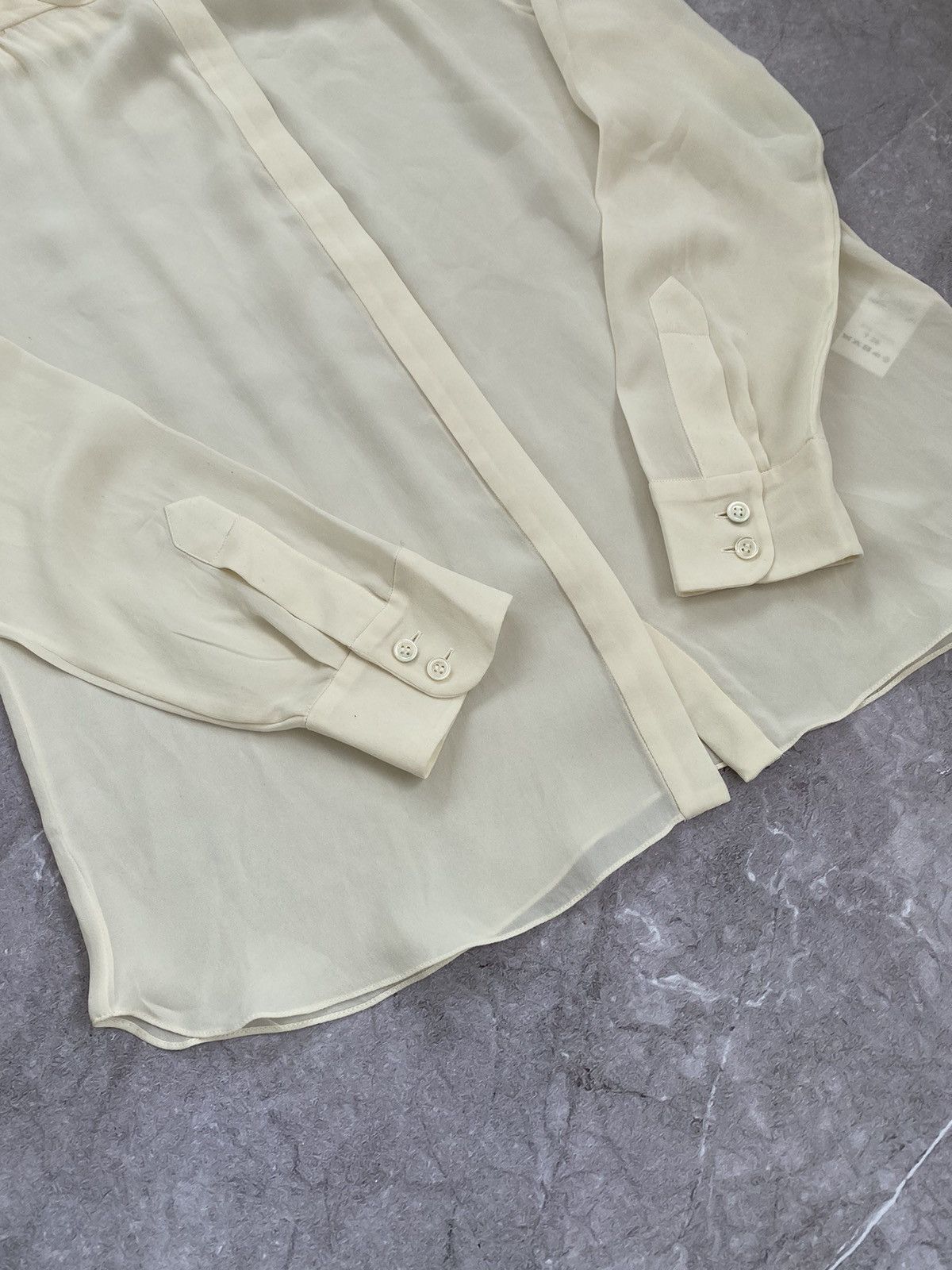 Chloe Chloe Sheer 100% Silk Blouse Long Sleeve Milk Made in France Size XS / US 0-2 / IT 36-38 - 4 Thumbnail