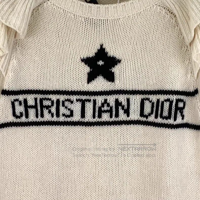 Dior Dior Beige five-pointed star logo letter inlaid cashmere r Size XXS / US 00 / IT 34 - 4 Thumbnail