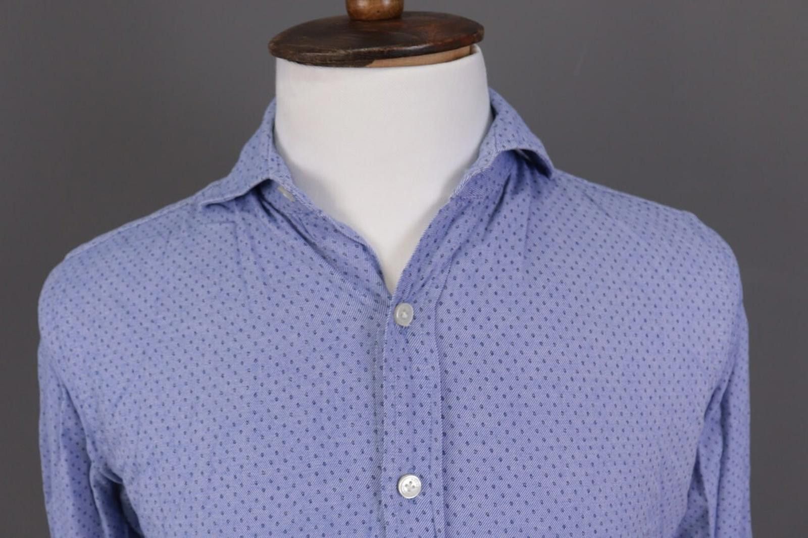 Designer Boggi Milano Custom Fit Blue Dotted Shirt Size M Size US M / EU 48-50 / 2 - 4 Thumbnail