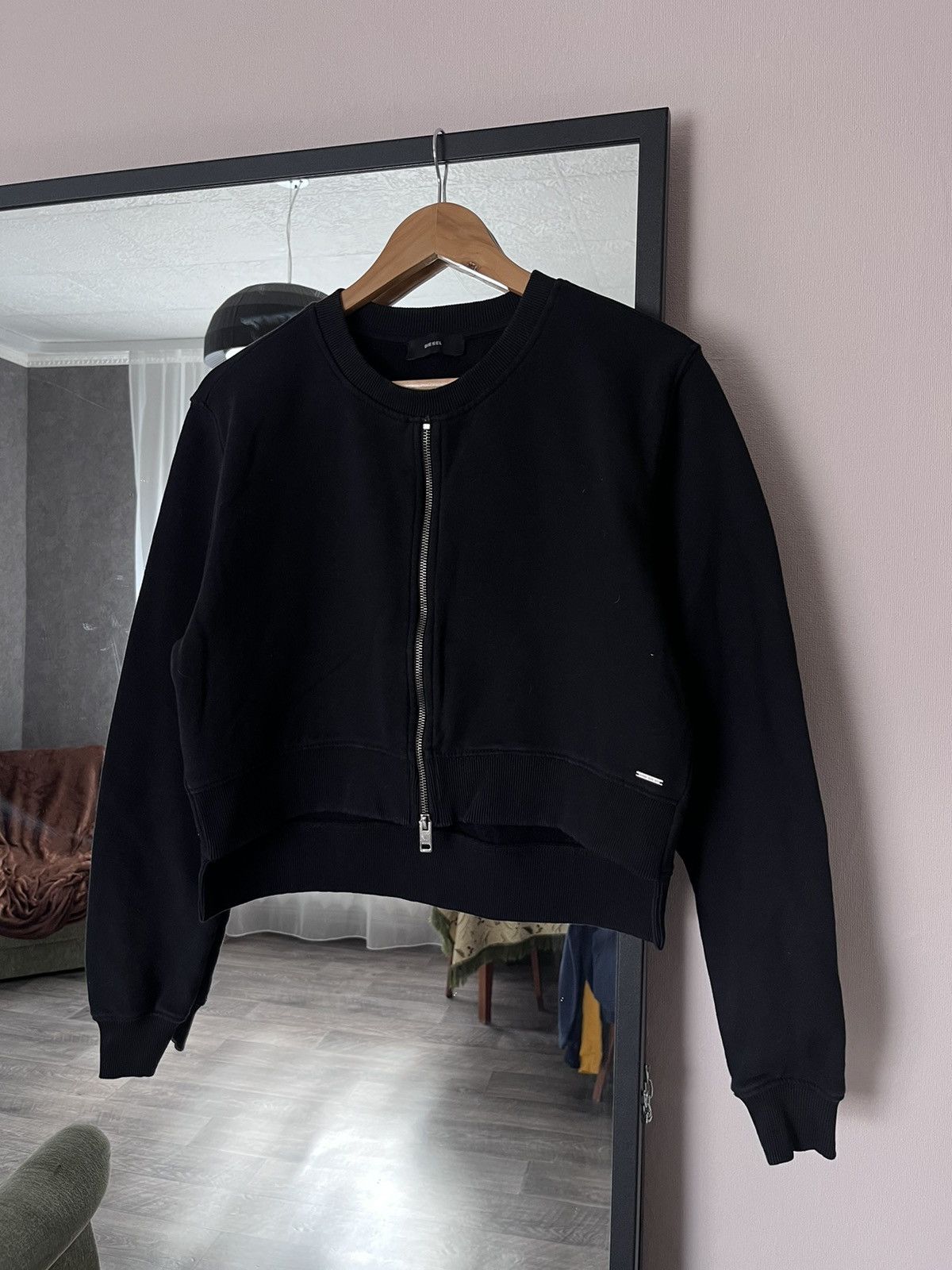 Diesel Diesel Zip Crop Sweatshirt Black Avant Garde V Size XS / US 0-2 / IT 36-38 - 1 Thumbnail