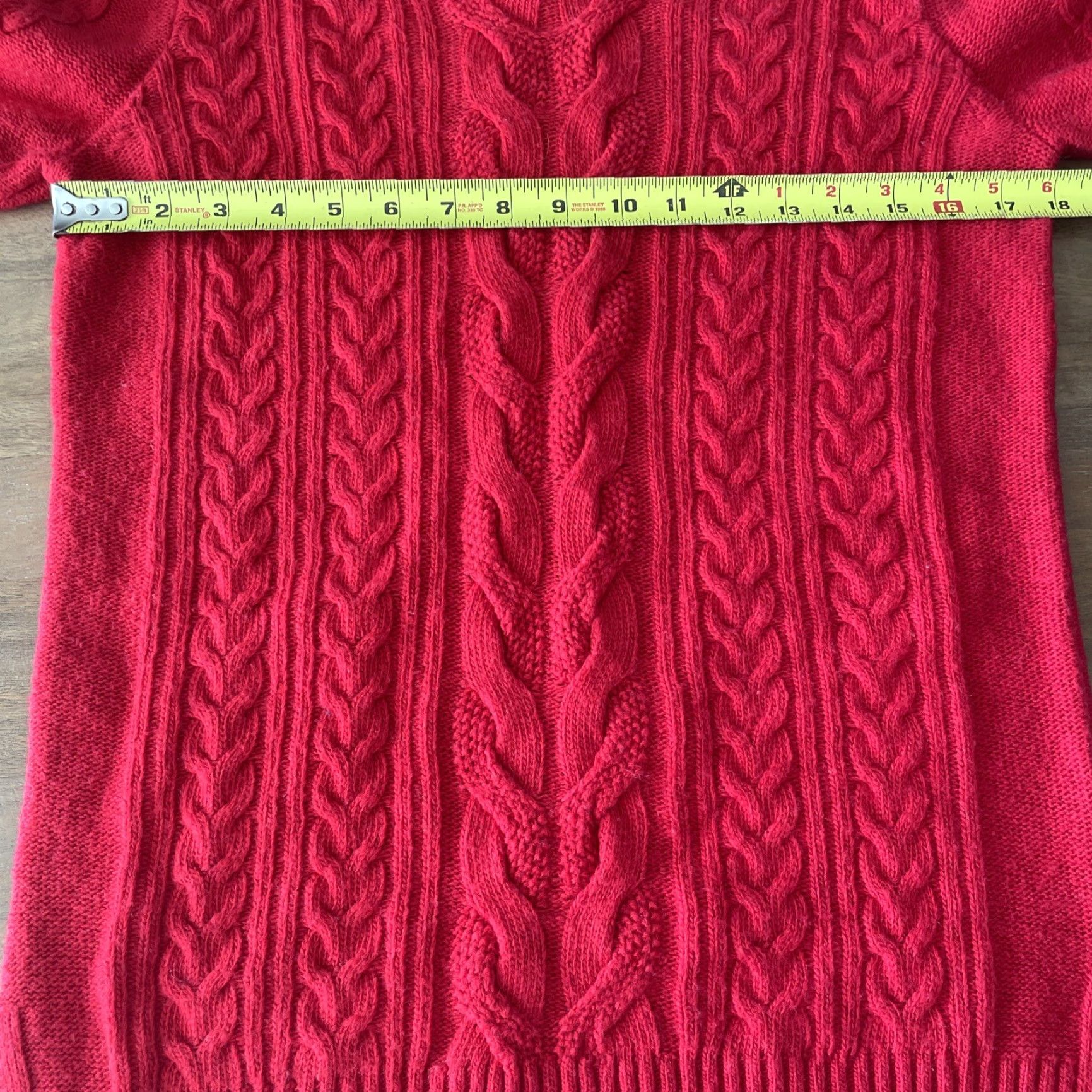 Lord & Taylor VINTAGE: No - LORD & TAYLOR Pullover Sweatshirt Geometric Cable Knit Long Sleeve Red M Womens Size M / US 6-8 / IT 42-44 - 5 Thumbnail